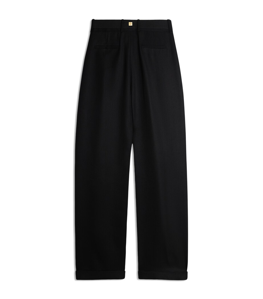 Schiaparelli Womens Oversized Pleated Trousers Black Image 5