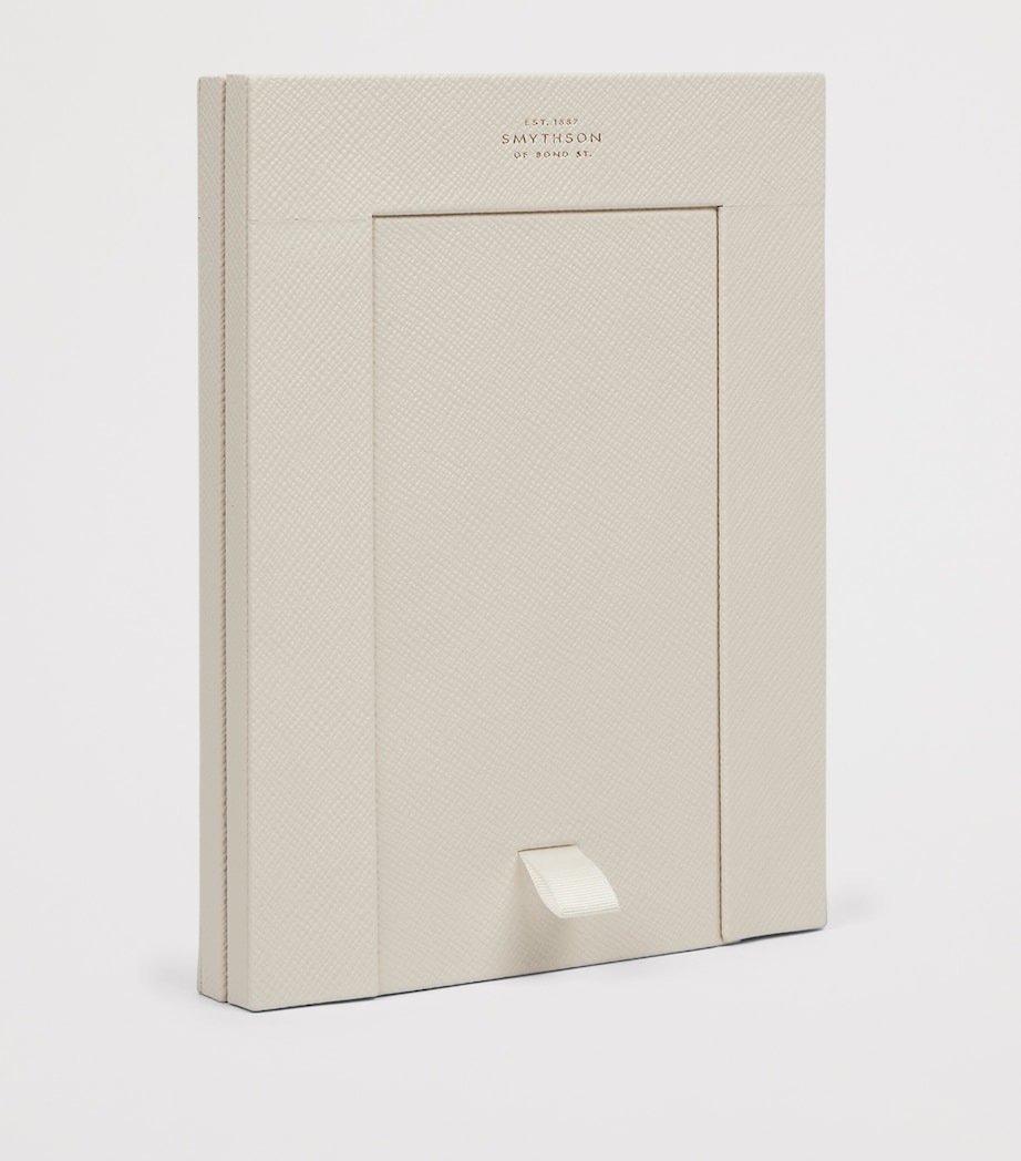 Smythson Calfskin Panama Double Frame (6” x 4”) Chalk Image 3