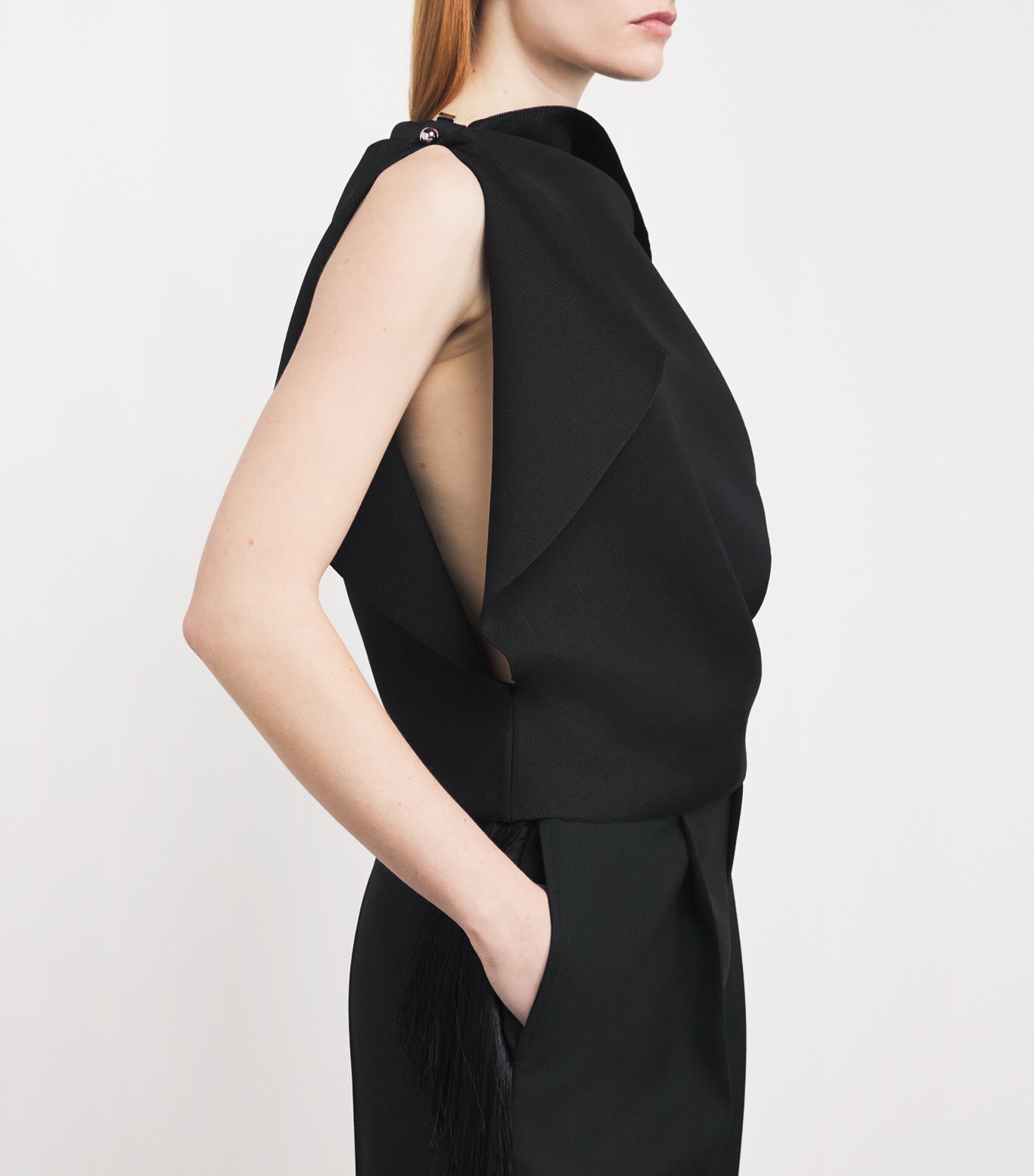 Jacquemus Womens Knit Trapèze Top Black Image 6