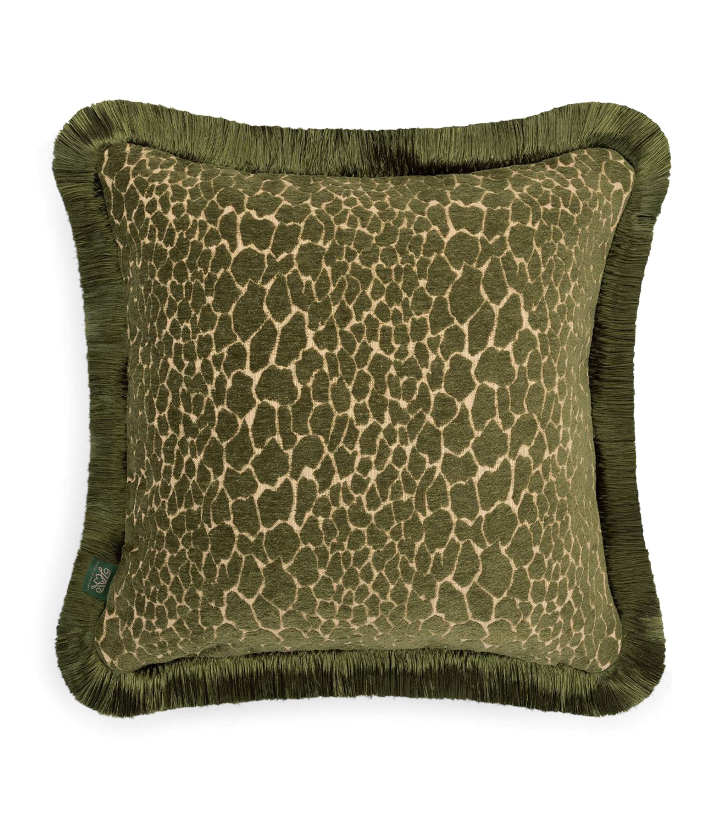 House Of Hackney Jacquard Mara Fringed Cushion (45cm x 45cm) Green Image 1