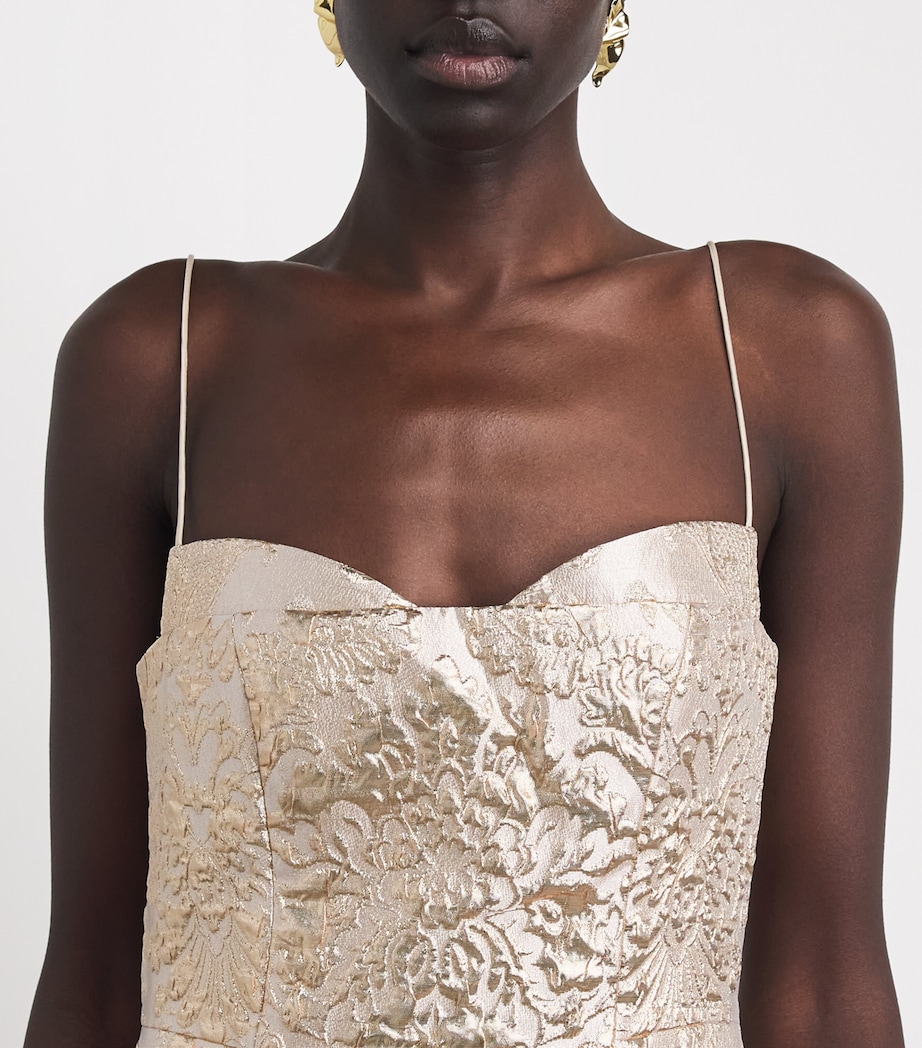 Alice+Olivia Womens Hallie Mini Dress Gold Image 3