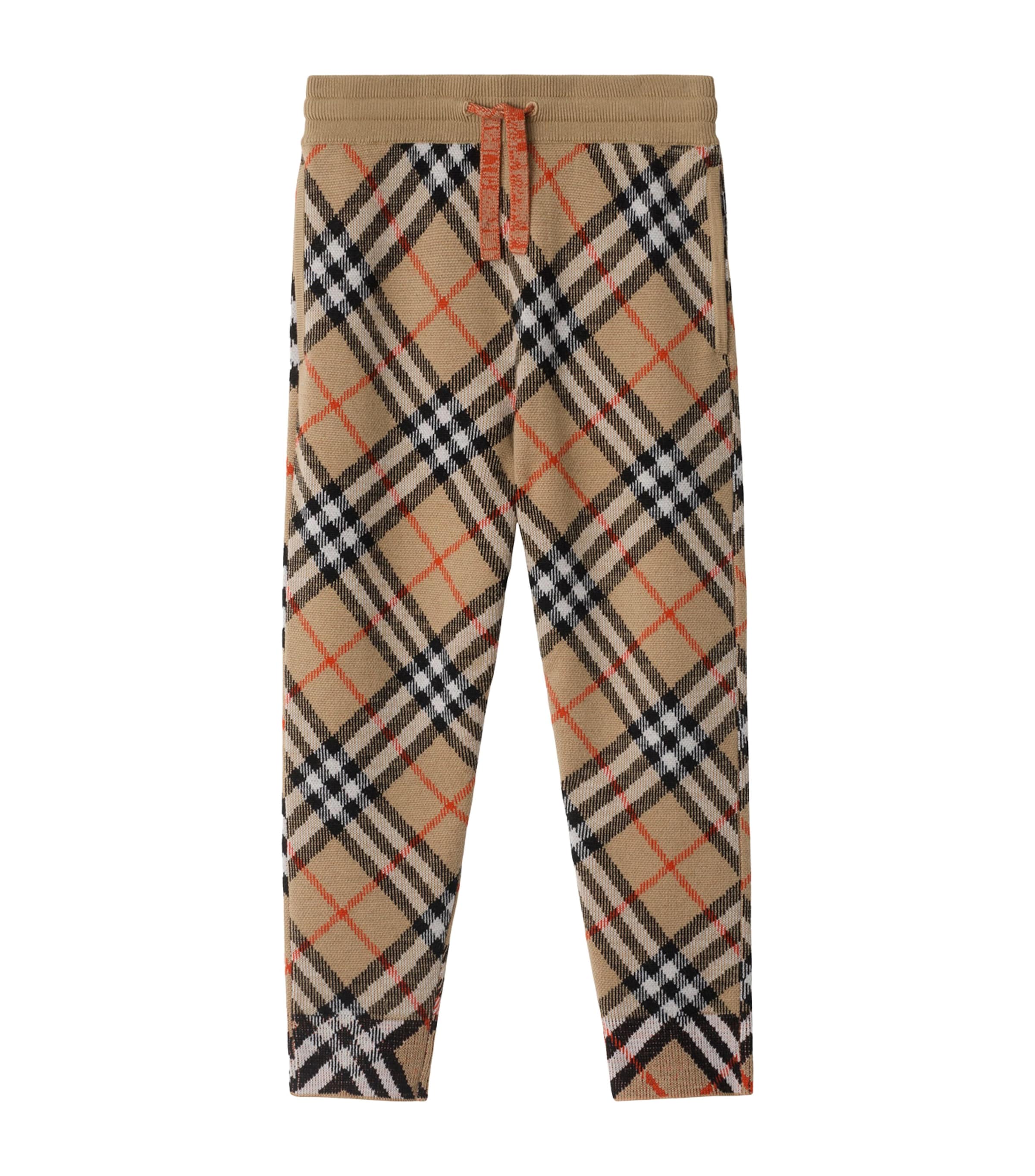 Wool Jacquard Check Sweatpants (3-12 Years) SAND IP CHECK Image 1