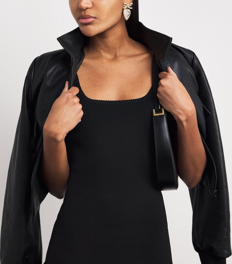 Ruffled Mini Dress BLACK Image 7