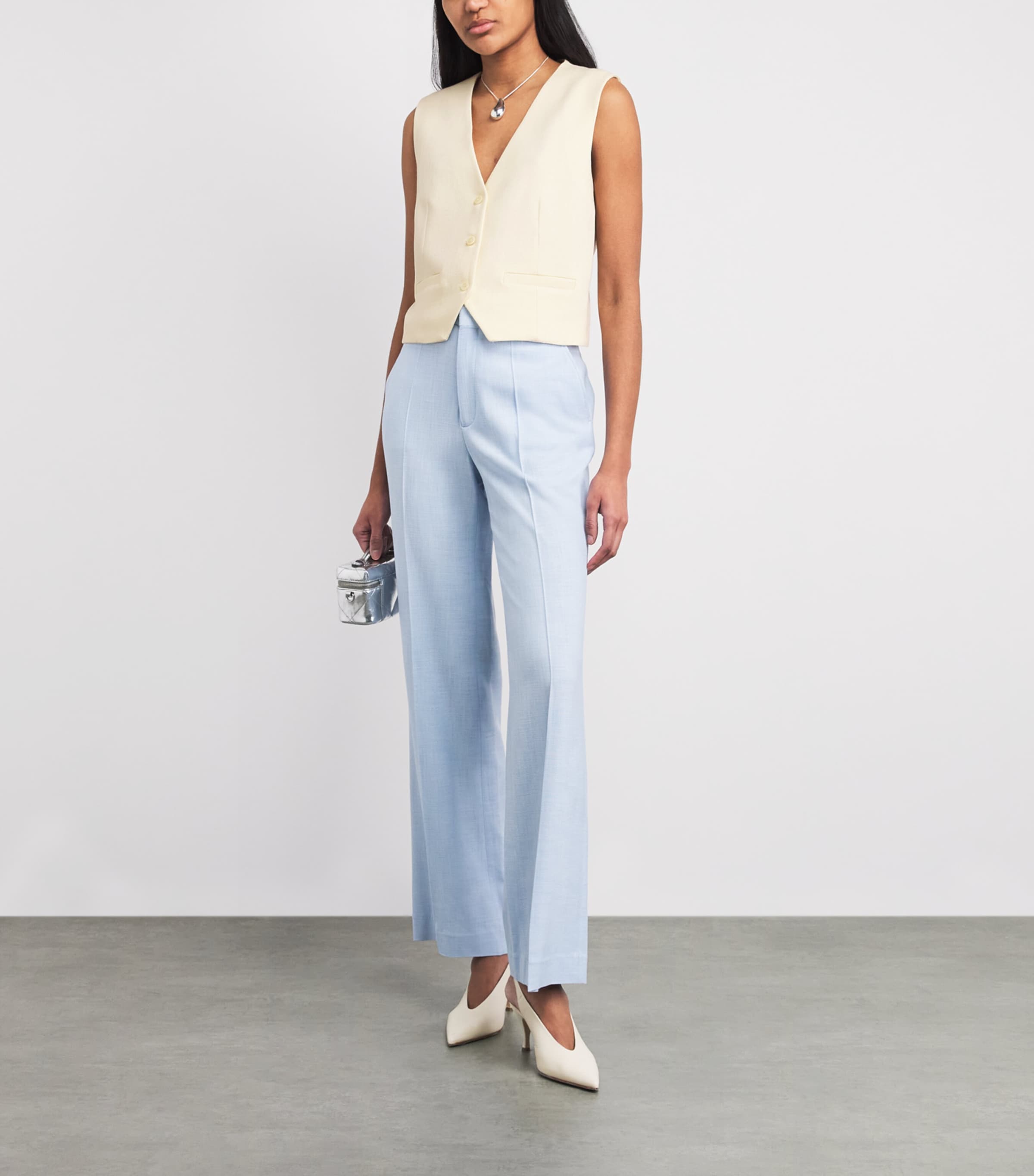 Maje Womens Tailored Waistcoat Pale Yellow Image 2