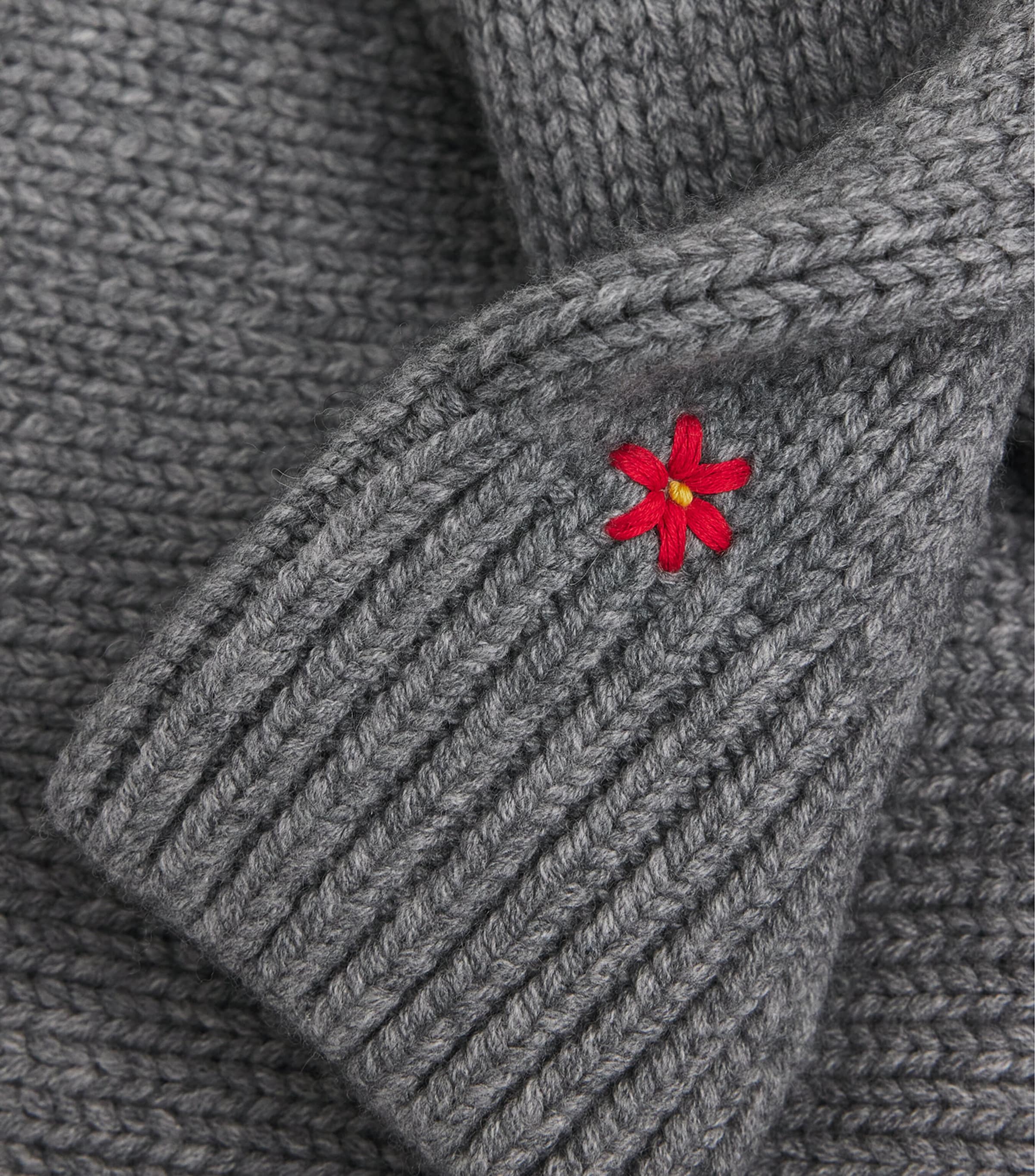 Tory Burch Womens Wool U-Neck Sweater Cloudy Gray Melange Image 6