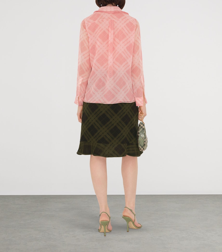 Silk Check Wrap Skirt OIL IP CHECK Image 4