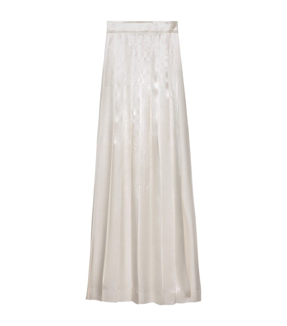 Satin Pleated Maxi Skirt F0009 Image 1