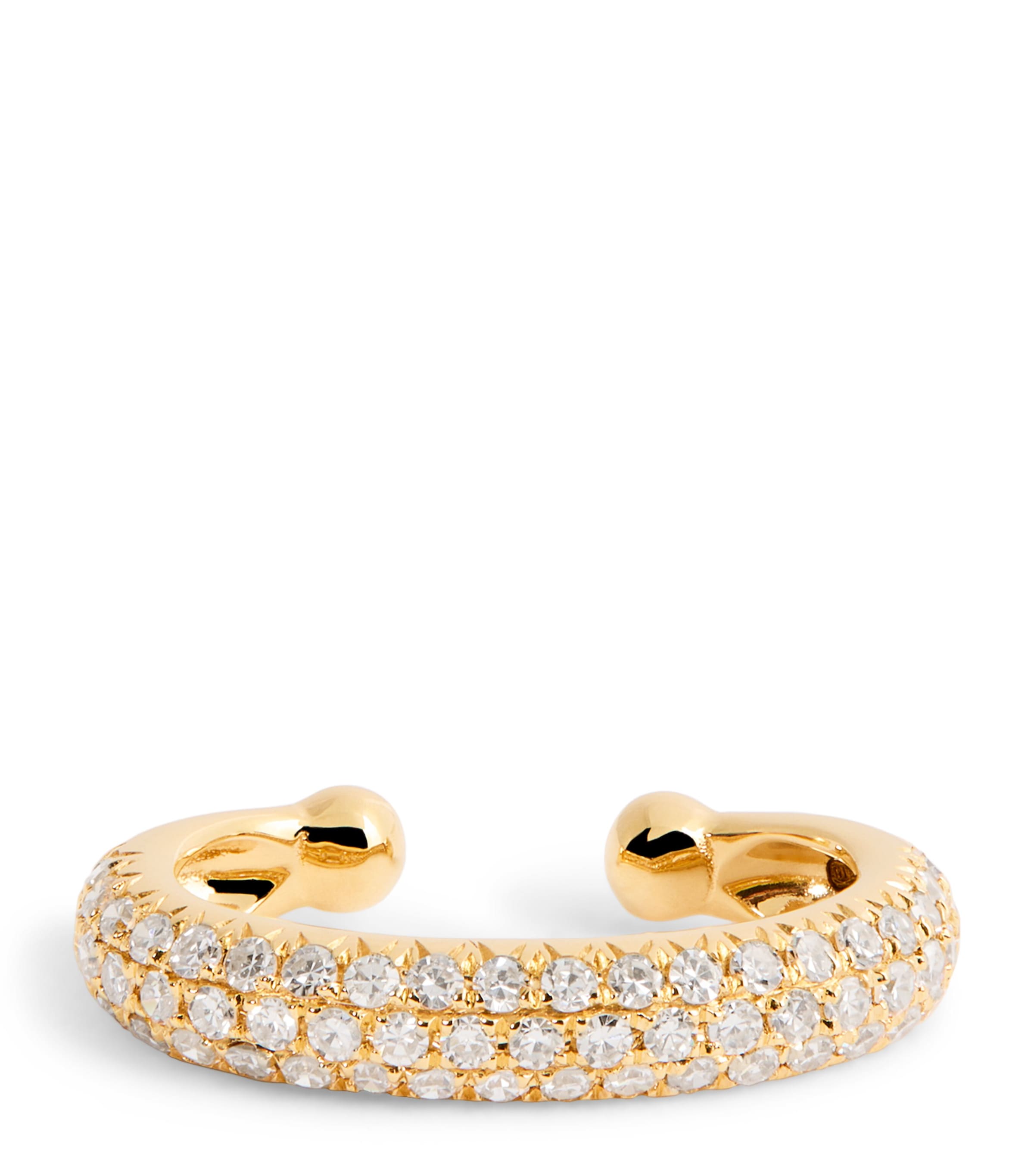 Shay Yellow Gold And Diamond Boho Jumbo Single Ear Cuff In Gold