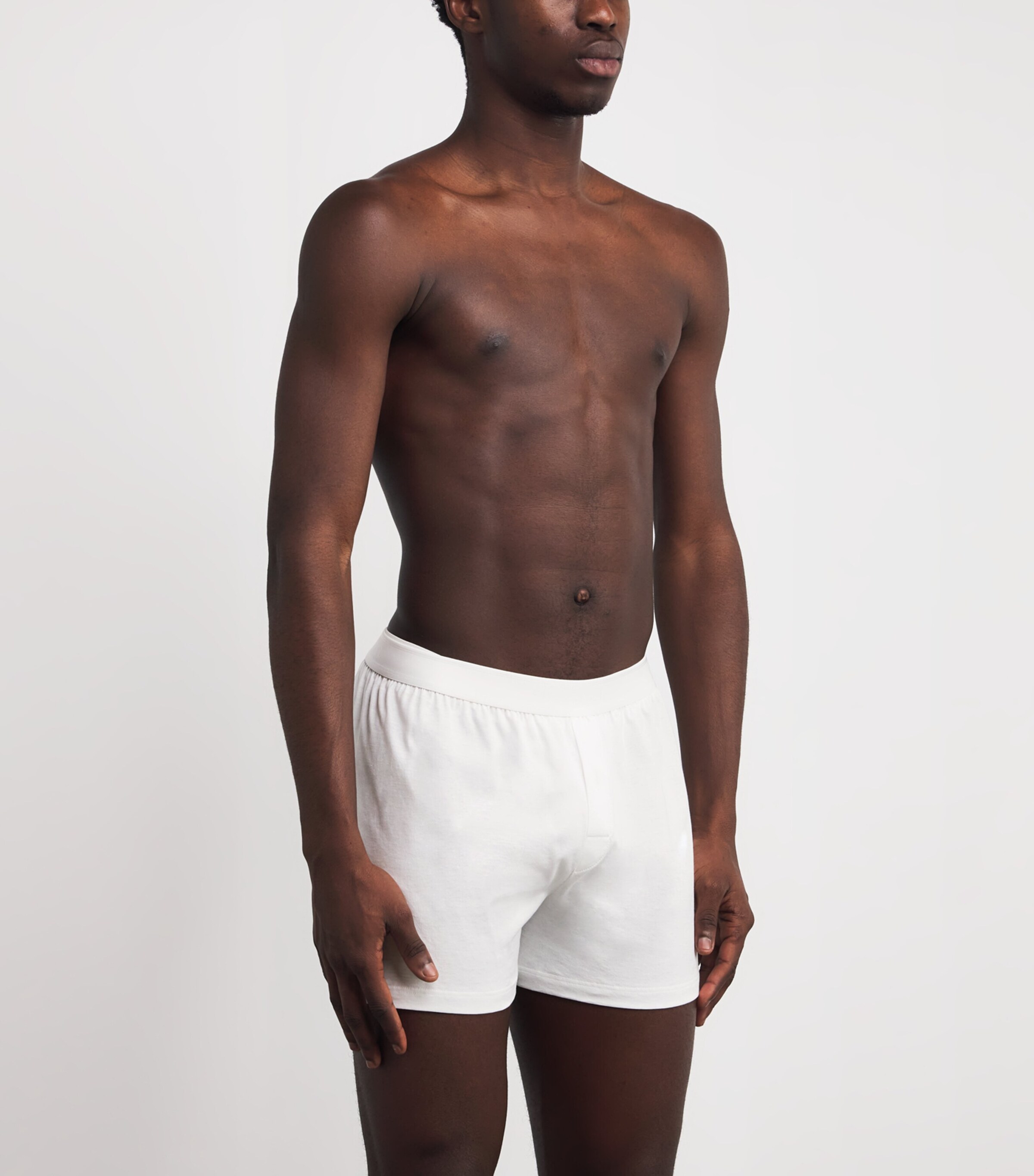 Superfine Cotton Boxer Shorts WHAA - WHITE Image 2