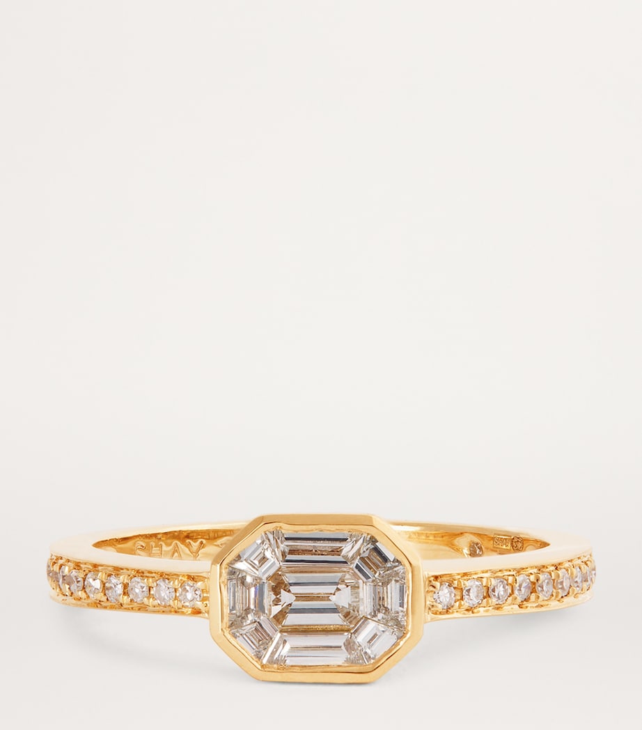 Yellow Gold and Diamond Illusion Ring YELLOW GOLD Image 4