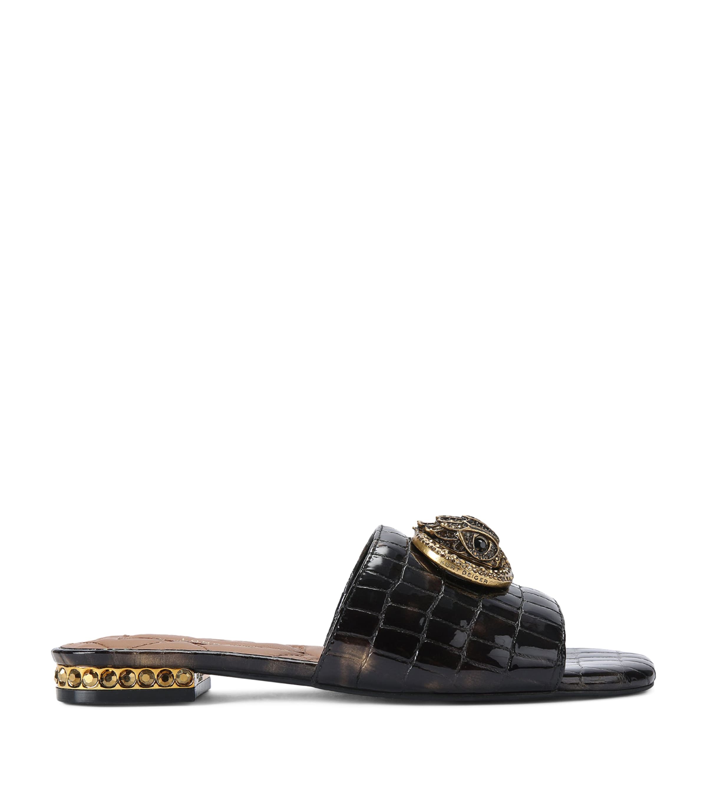 KURT GEIGER PATENT CHELSEA FLAT SANDALS