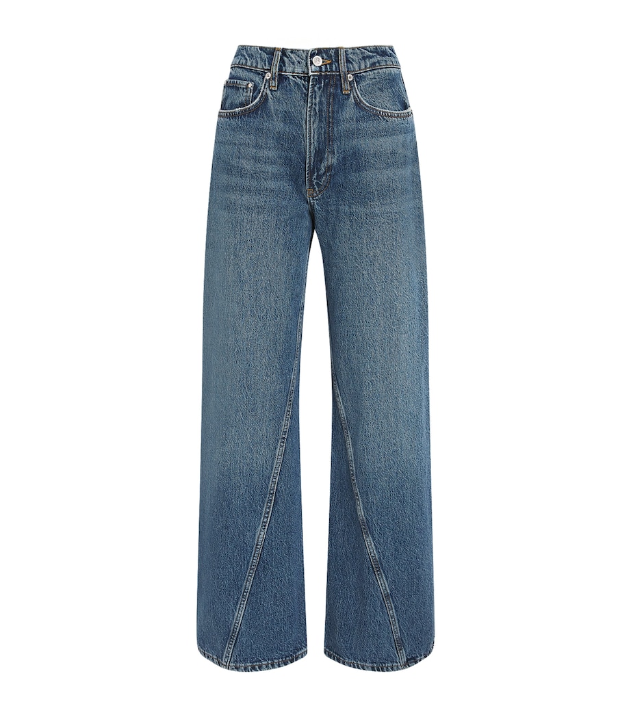 ANINE BING Womens Twisted-Seam Brie Jeans Washed Blue Image 1