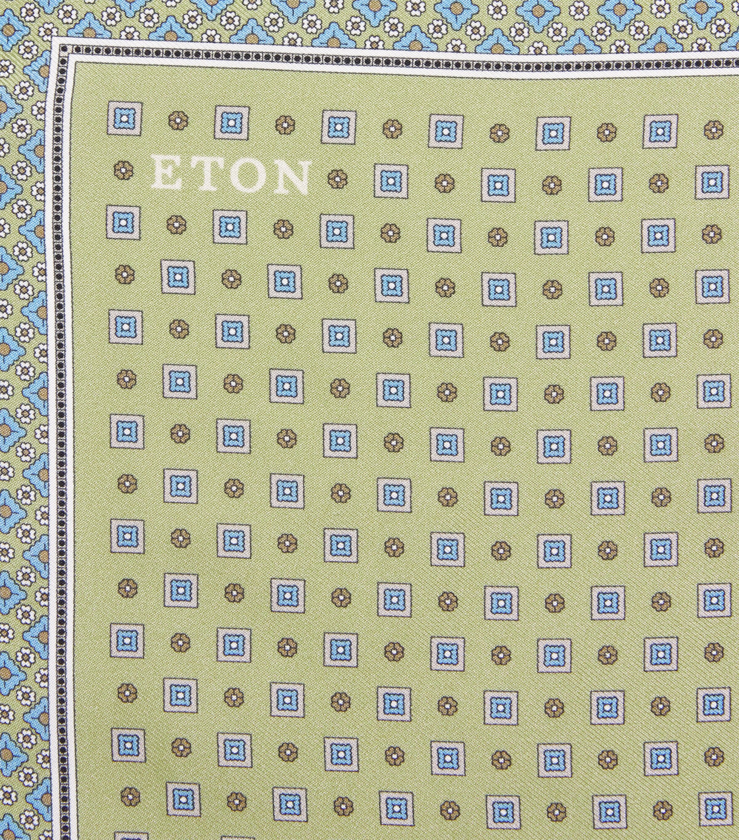 Eton Silk Floral Pocket Square Yellow Image 3