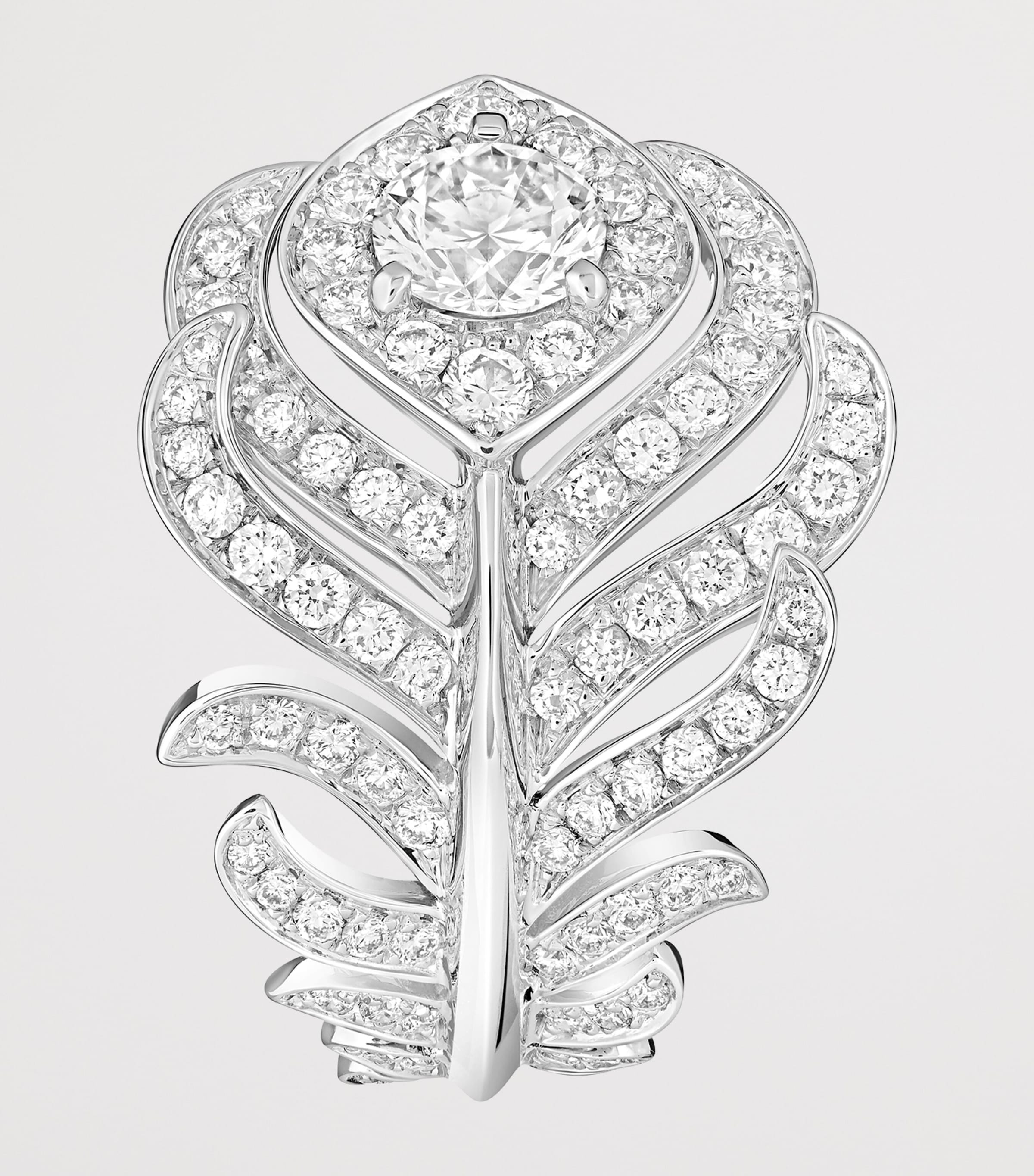 Boucheron White Gold and Diamond Plume de Paon Ring White Gold Image 3