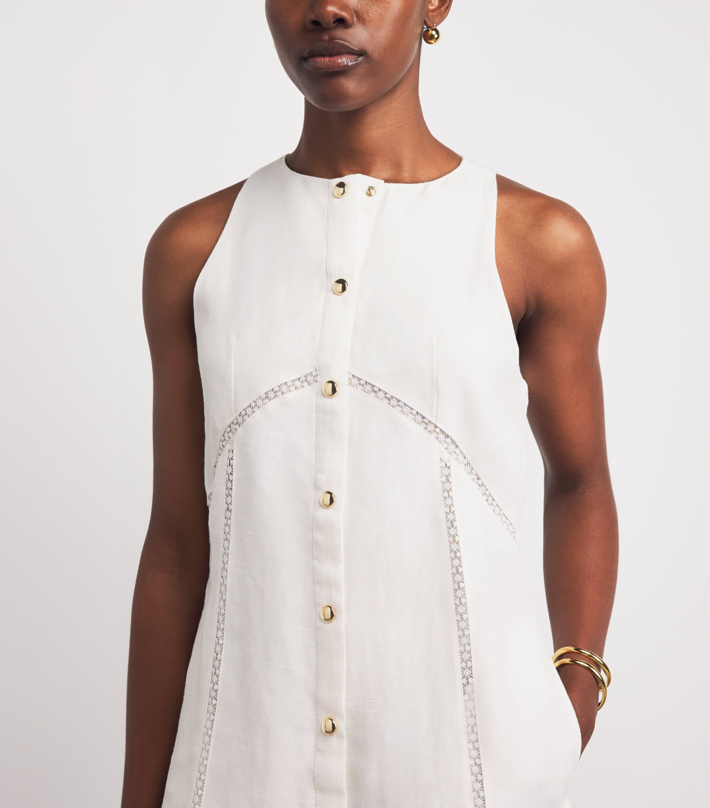 Maje Womens Embroidered Mini Dress White Image 3