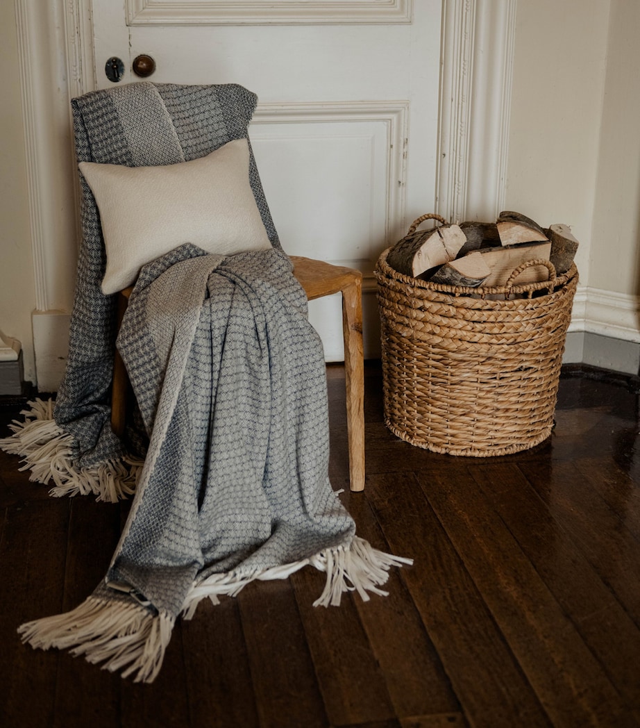 Alpaca-Blend Fern Cushion (35cm x 45cm) WHITE Image 2