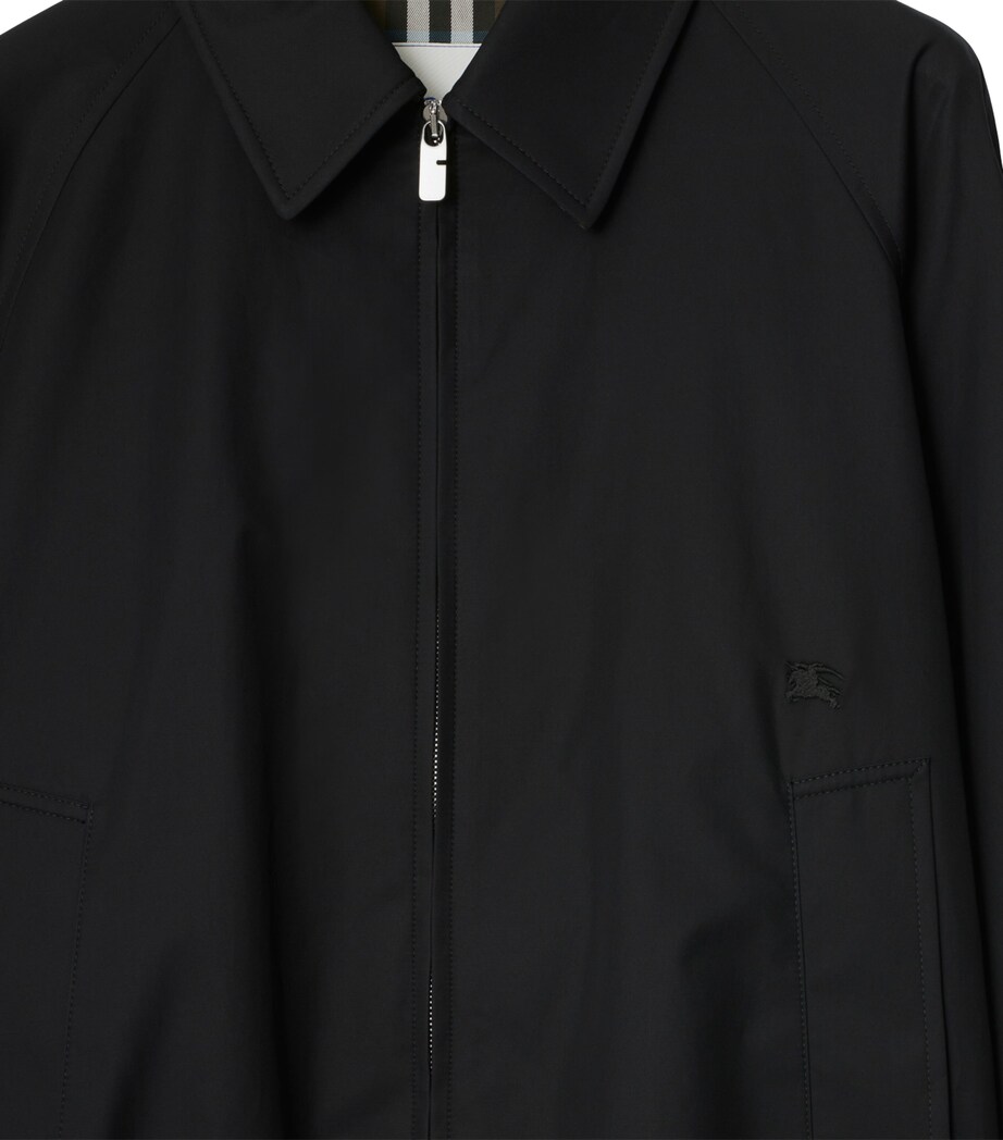 Burberry Mens Cotton Gabardine Chester Harrington Jacket Black Image 6