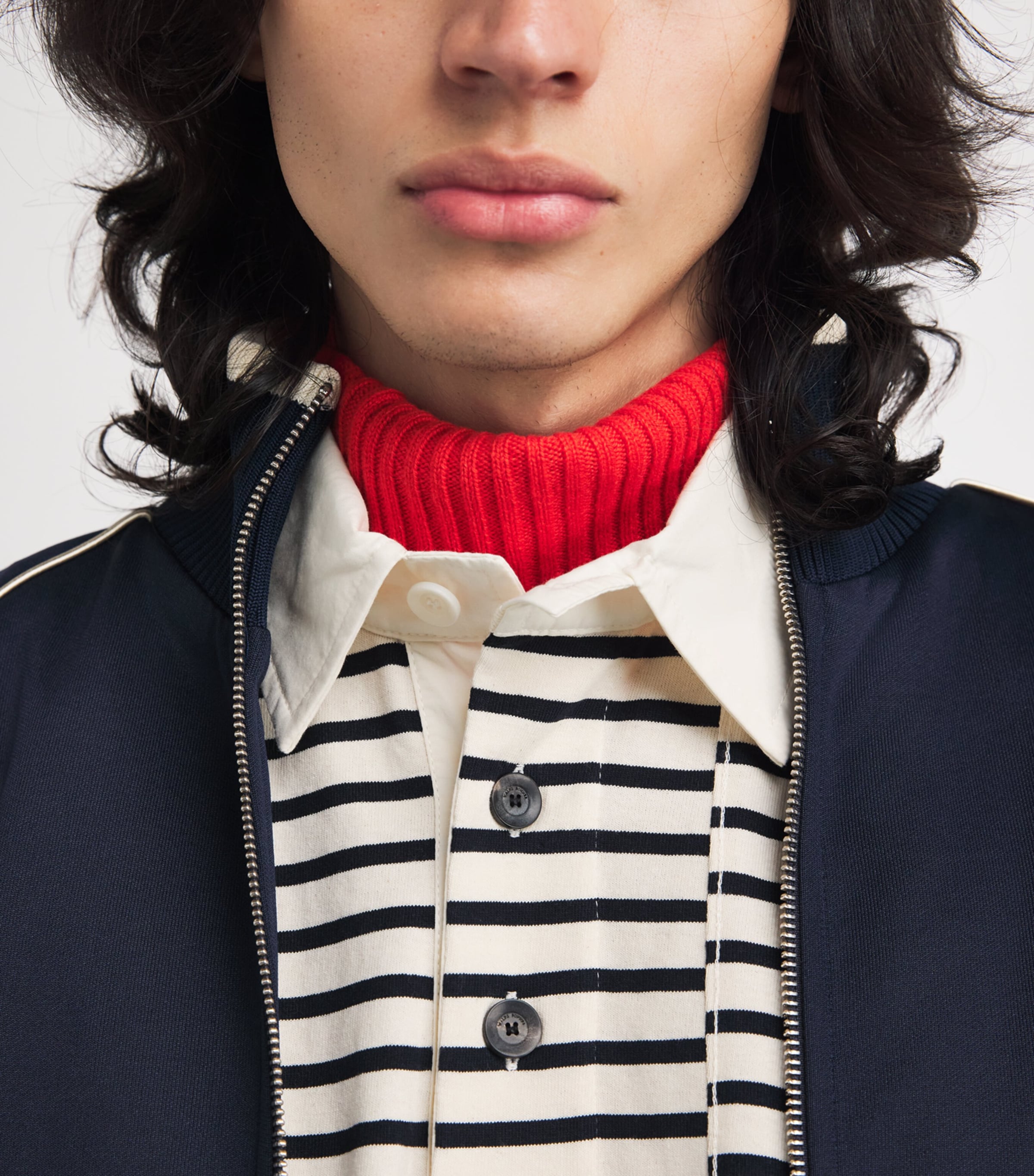 Cotton Stripe City Polo Shirt IVORY / NAVY Image 6