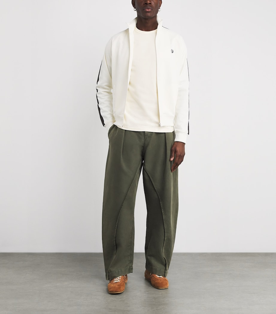 Cotton Contrast-Tape Ringer T-Shirt 42A ECRU/BURNTOBACCO Image 2