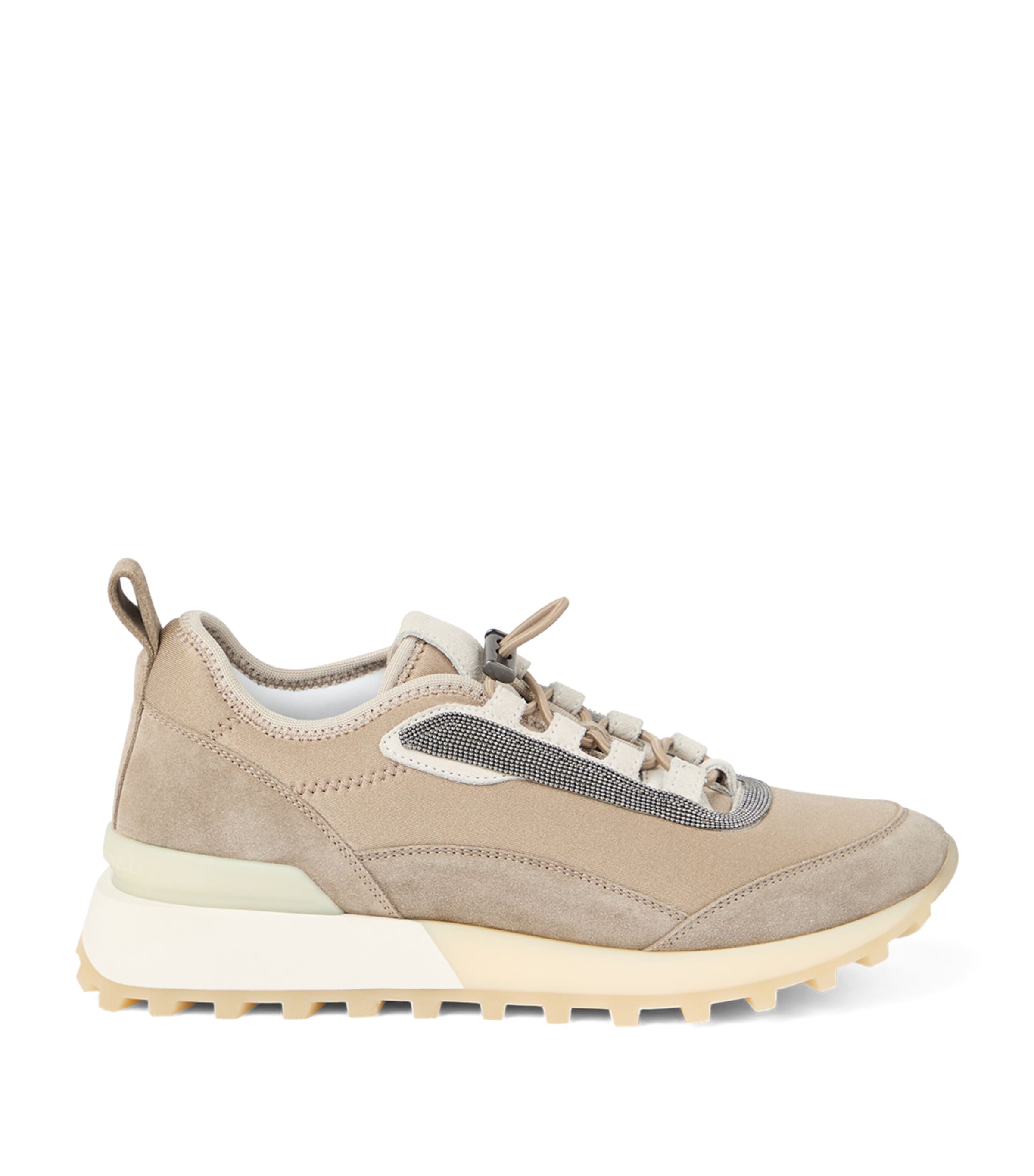 Brunello Cucinelli Chunky Sole Suede Finish Sneakers In Neutral