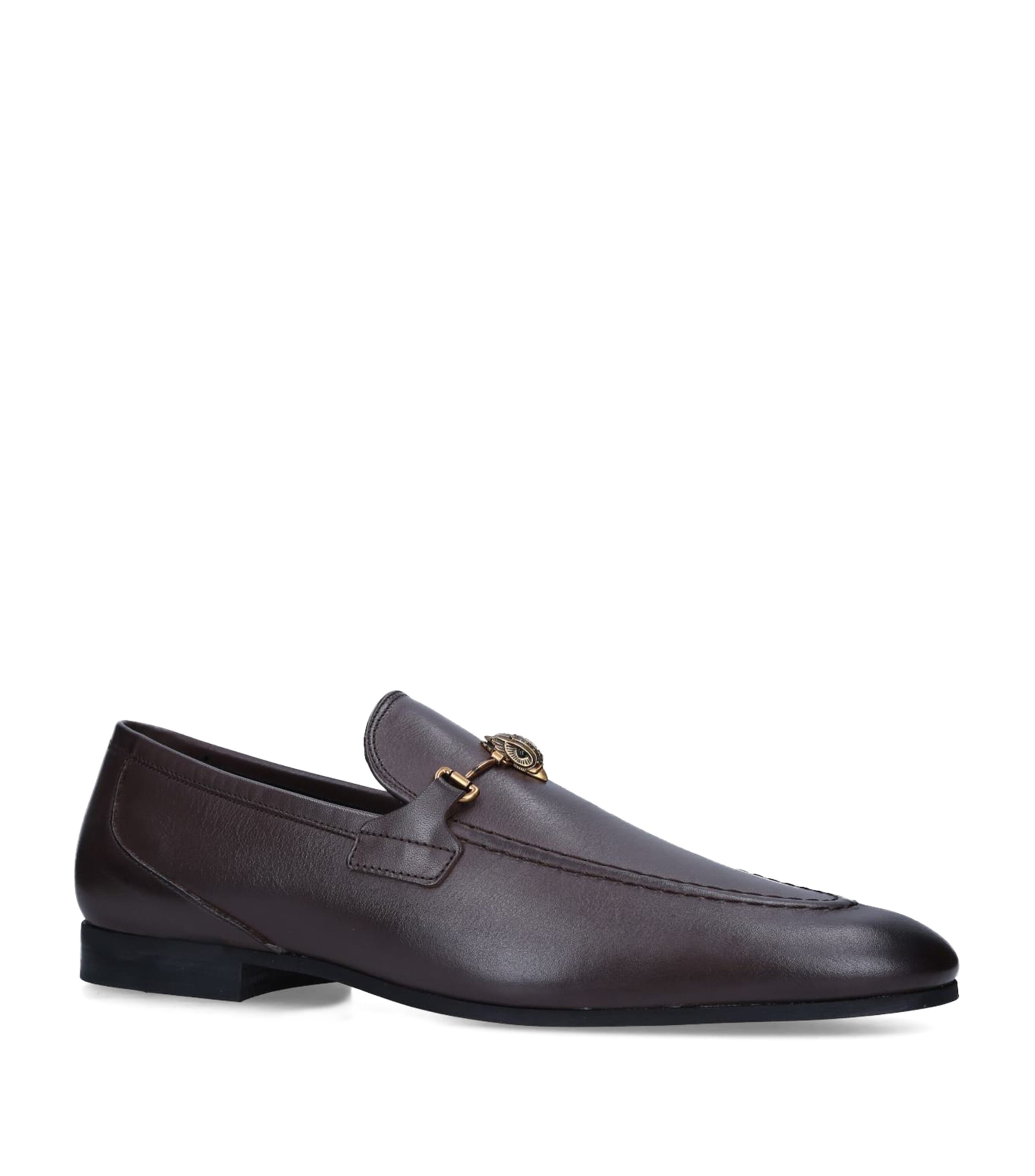 Shop Kurt Geiger Leather Ali Loafers In Brown