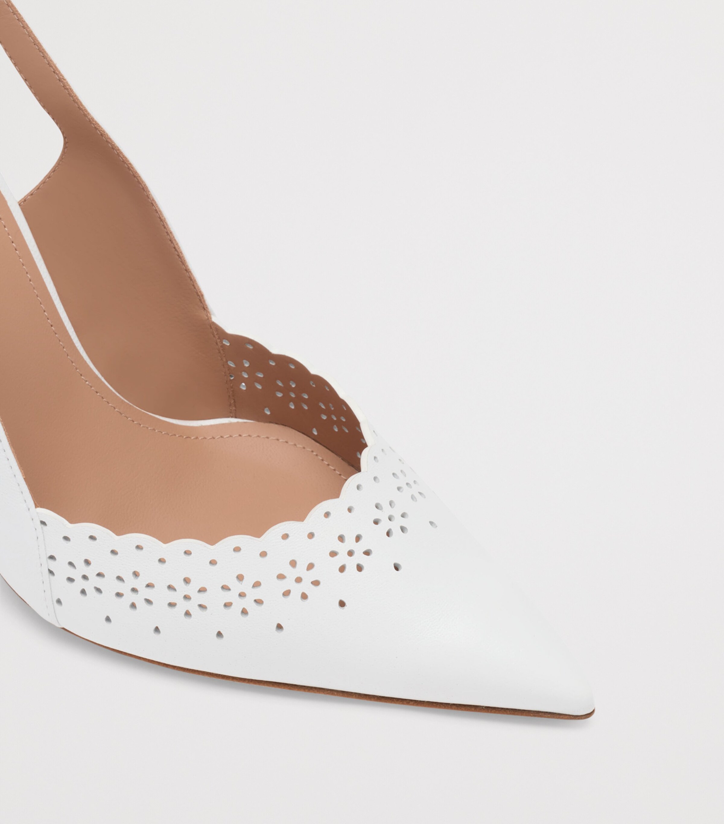 Malone Souliers Leather Sunny Slingback Heels 90 White Image 5