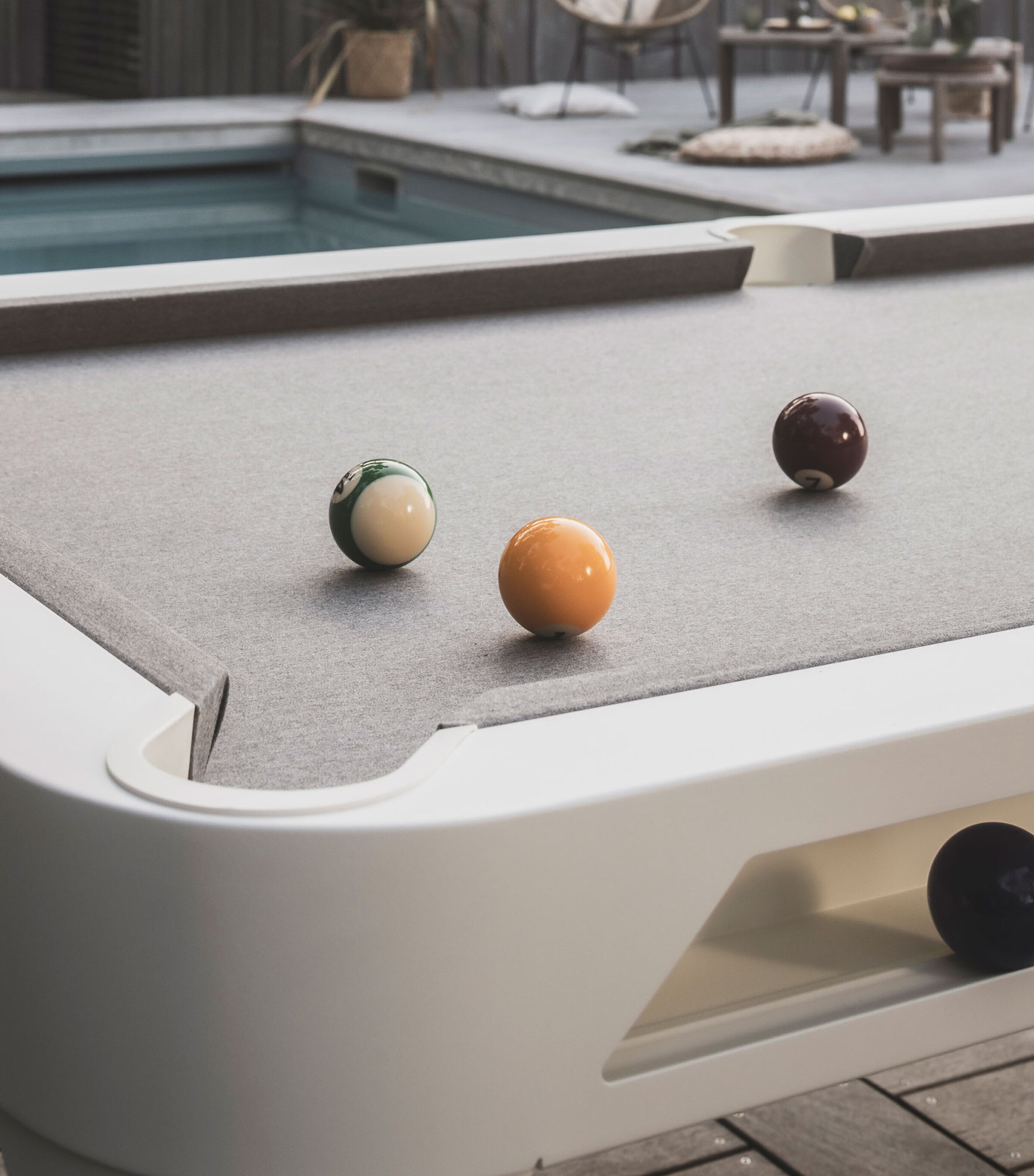 Cornilleau Hyphen Outdoor Pool Table Pol Wht Mot Lght Gry Image 7