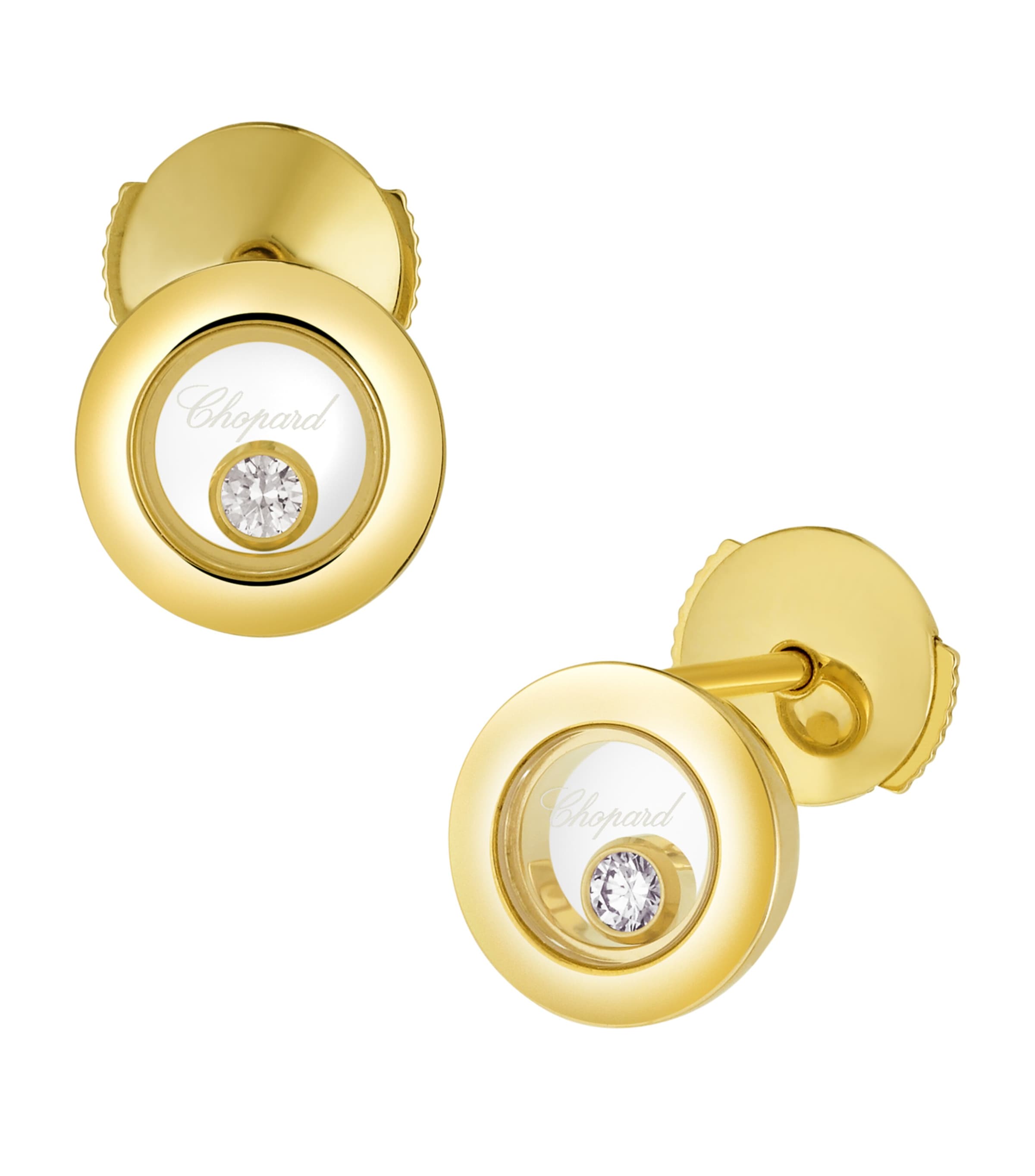 Yellow Gold and Diamond Happy Diamonds Icons Earrings 18K YELLOW GOLD Image 3