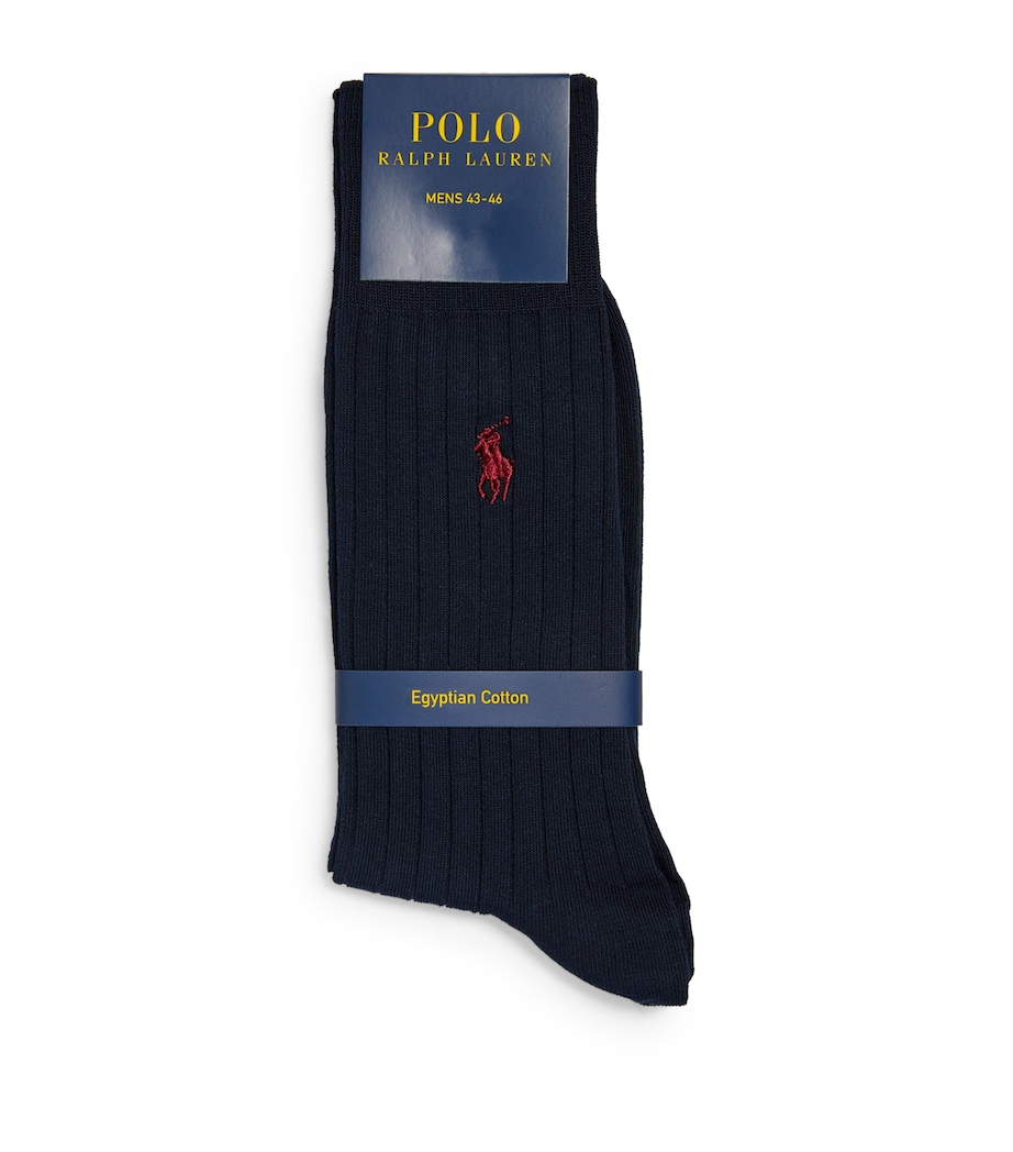 Polo Ralph Lauren Mens Cotton-Blend Crew Socks Blue Image 1