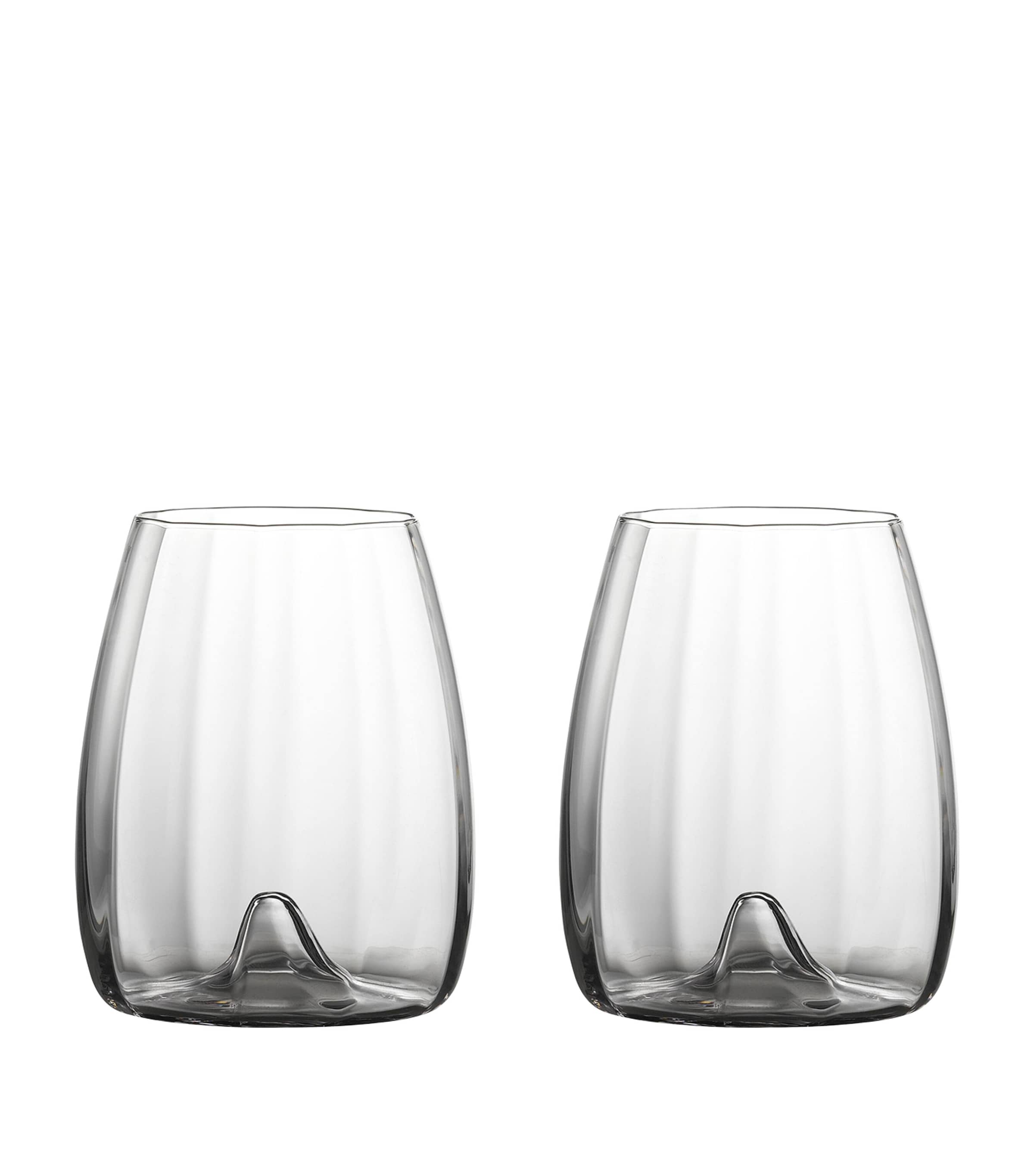 Waterford Elegance Optic Set Of 2 Lead Crystal Stemless Wine Glasses In Clear
