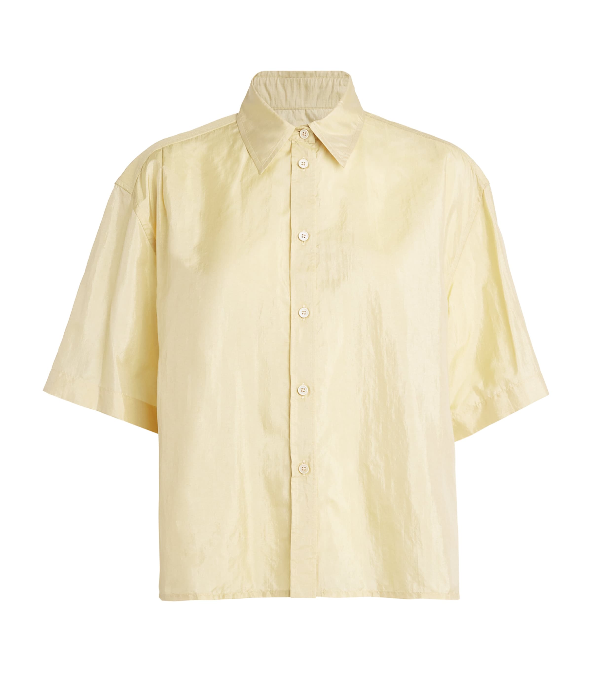 Jil Sander Short-sleeved Cotton Shirt In Beige