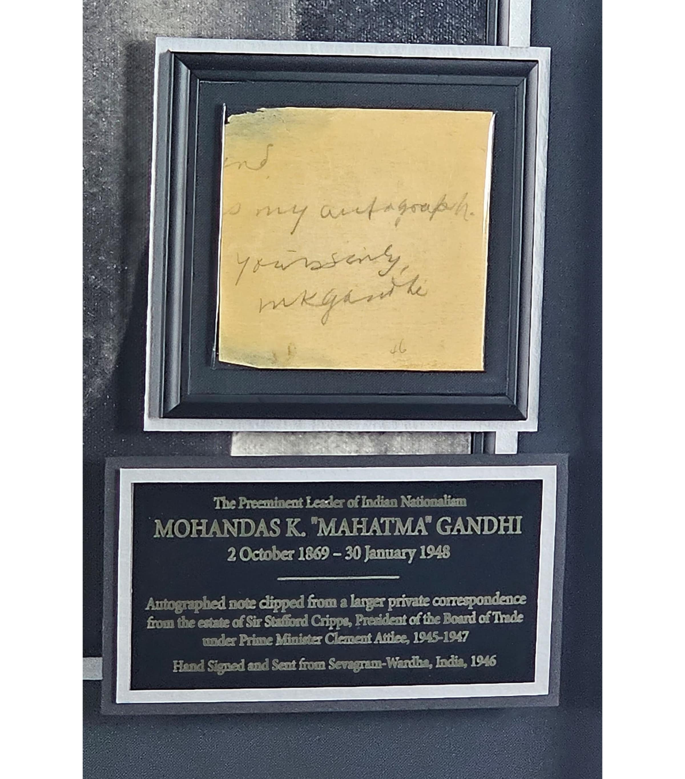 Leipzig Galleries Mahatma Gandhi Signed Historic Display Image 2
