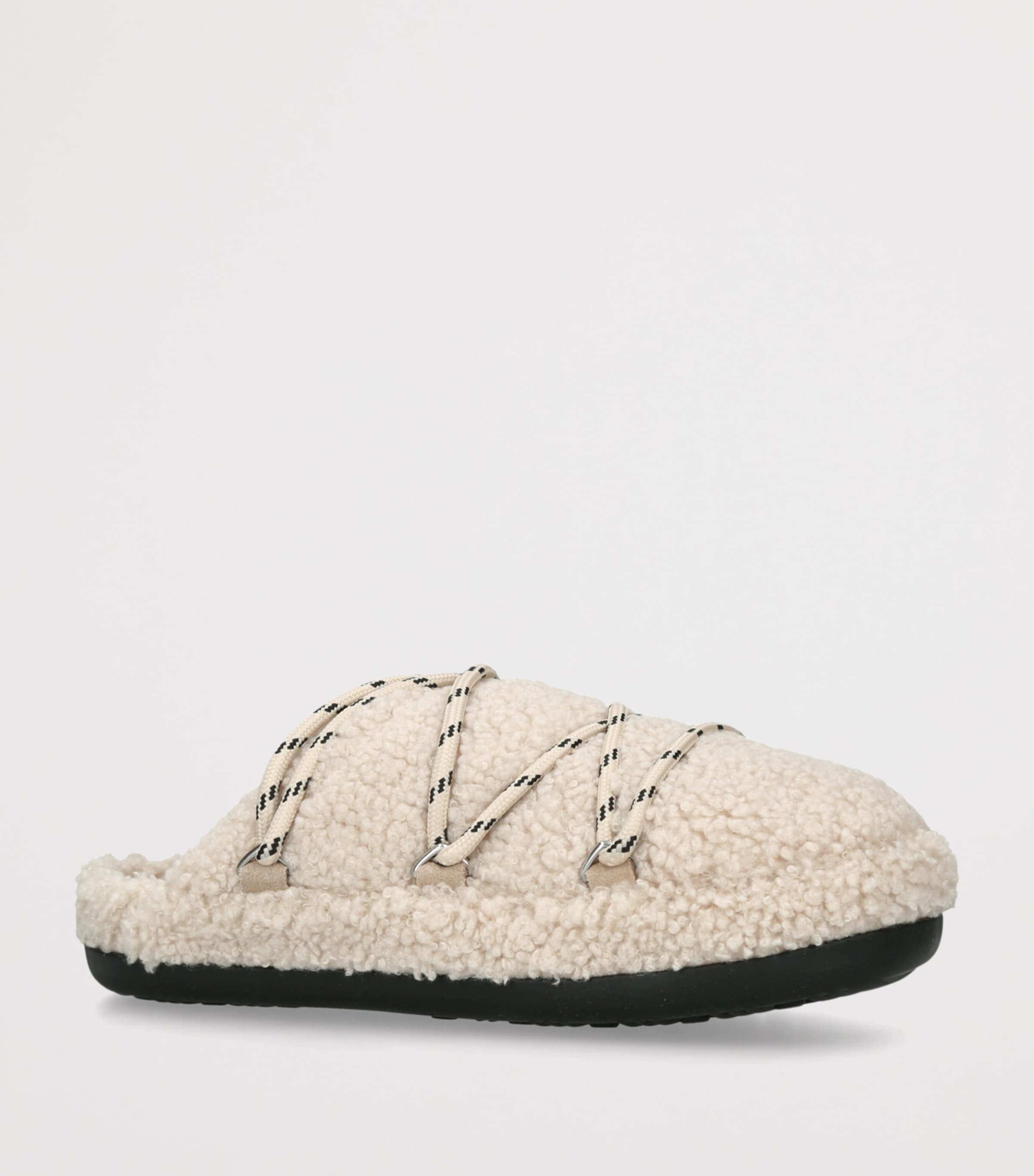 Faux Shearling Teddy Slippers BONE Image 3