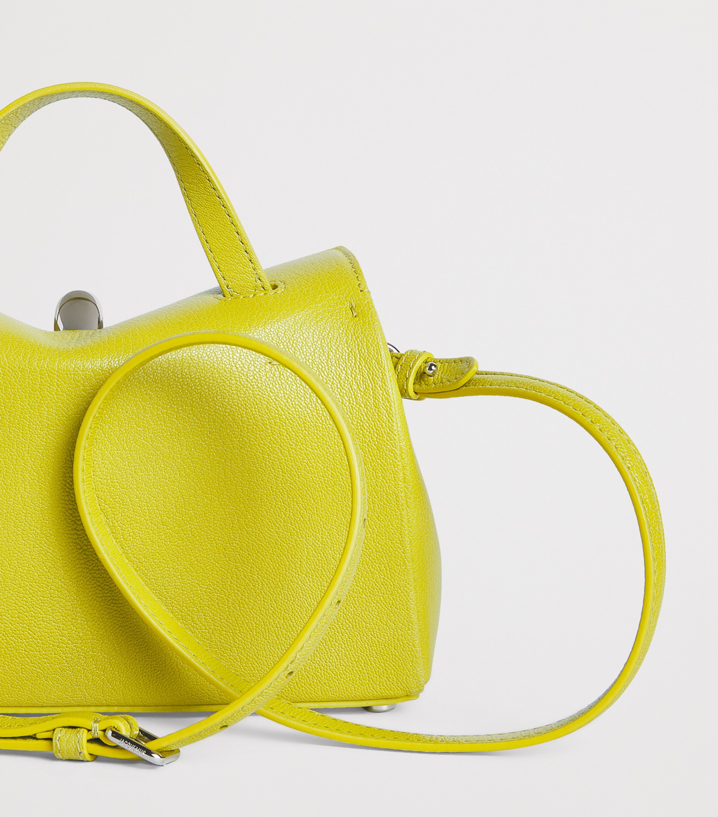 Jacquemus Small Leather Valérie Top-Handle Bag Acid Green Image 5
