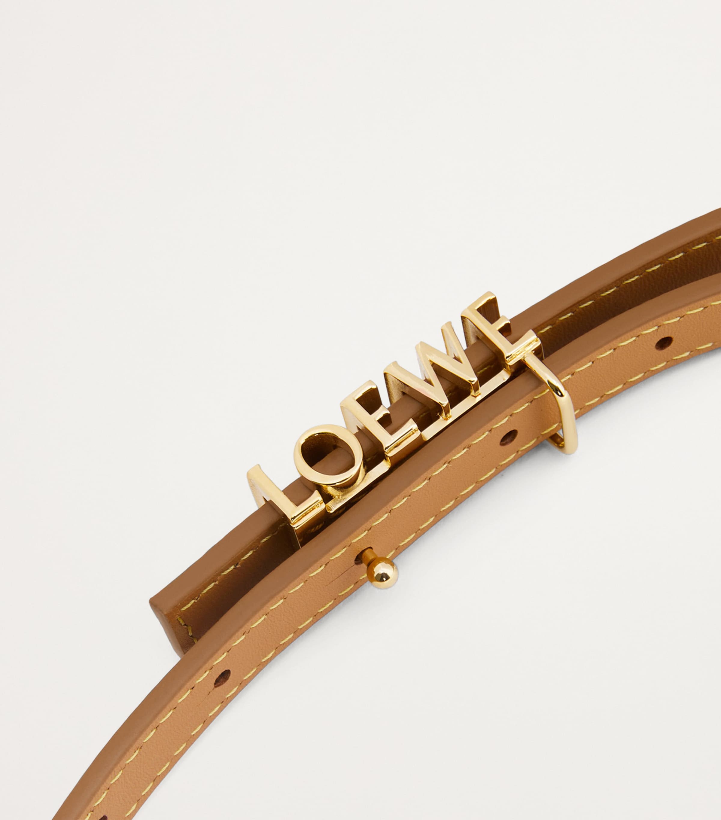 Leather Graphic Belt OAK/GOLD Image 3