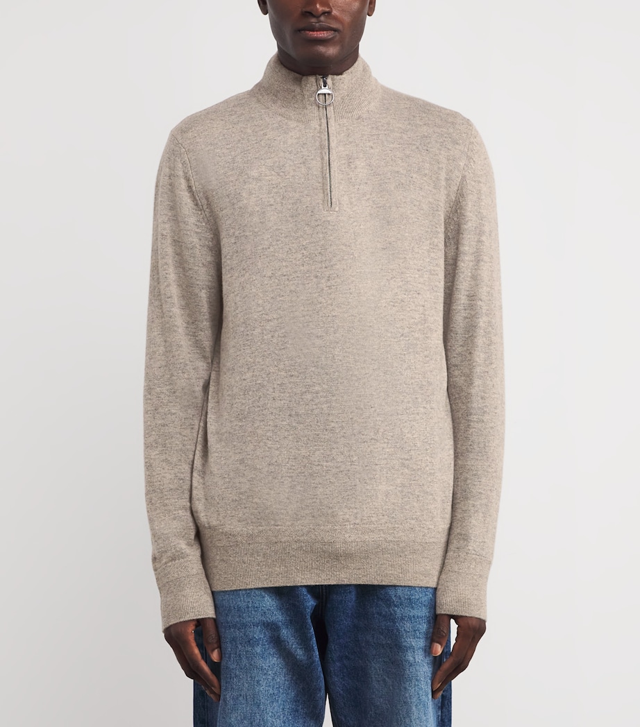 Wool-Cashmere Waterbury Quarter-Zip Sweater MIST Image 3