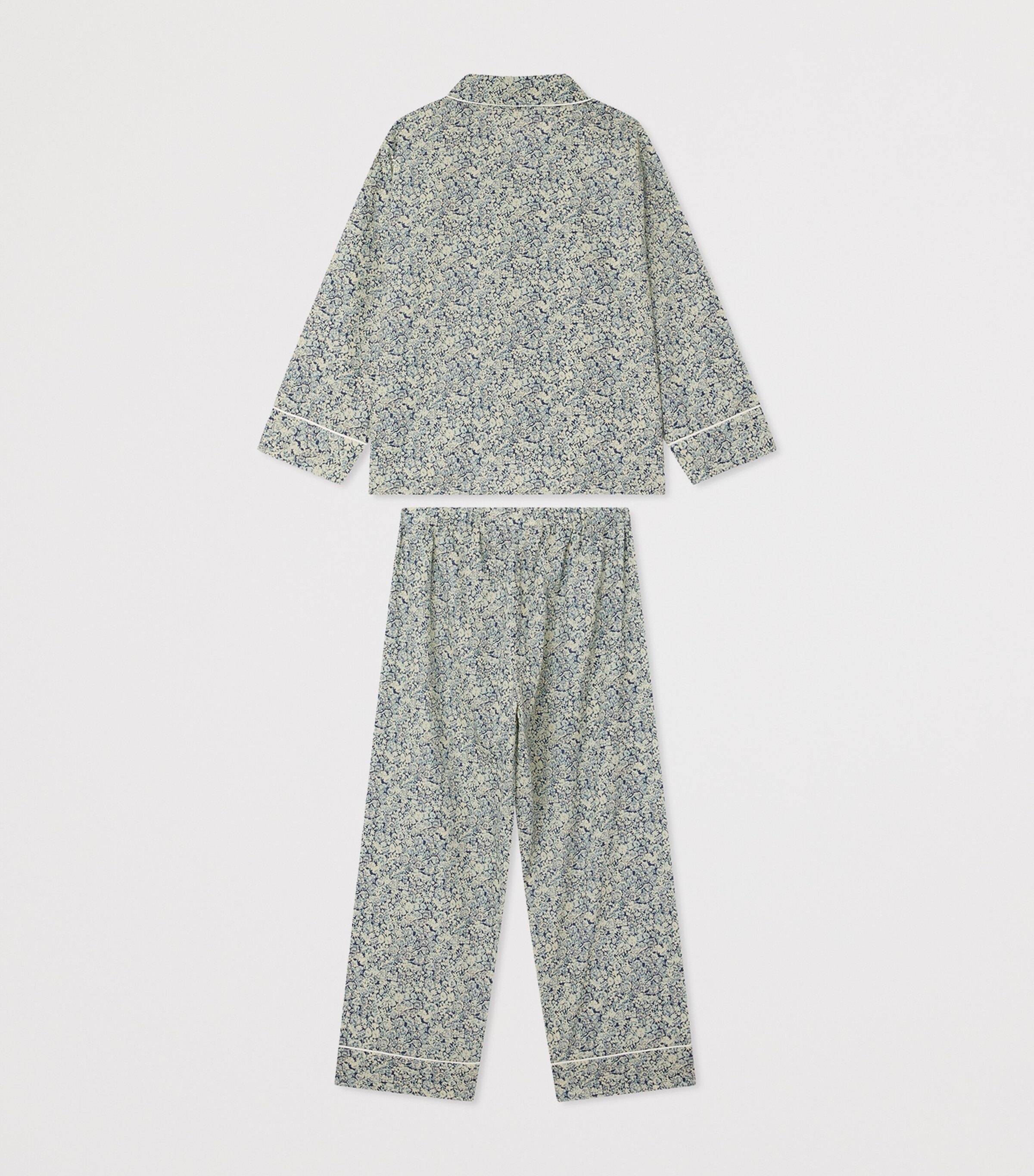 Bonpoint Organic Cotton Dormeur Pyjama Set (10-14 Years) Fl Bleu De Prusse Image 2