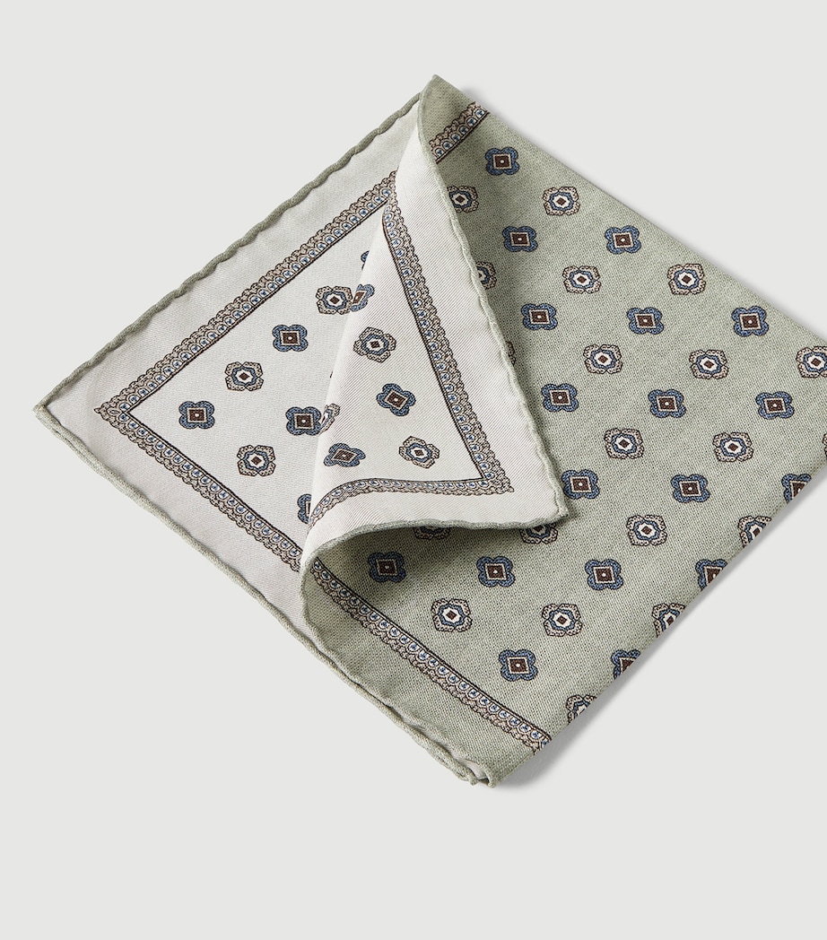 Brunello Cucinelli Silk Medallion Pocket Square Image 3