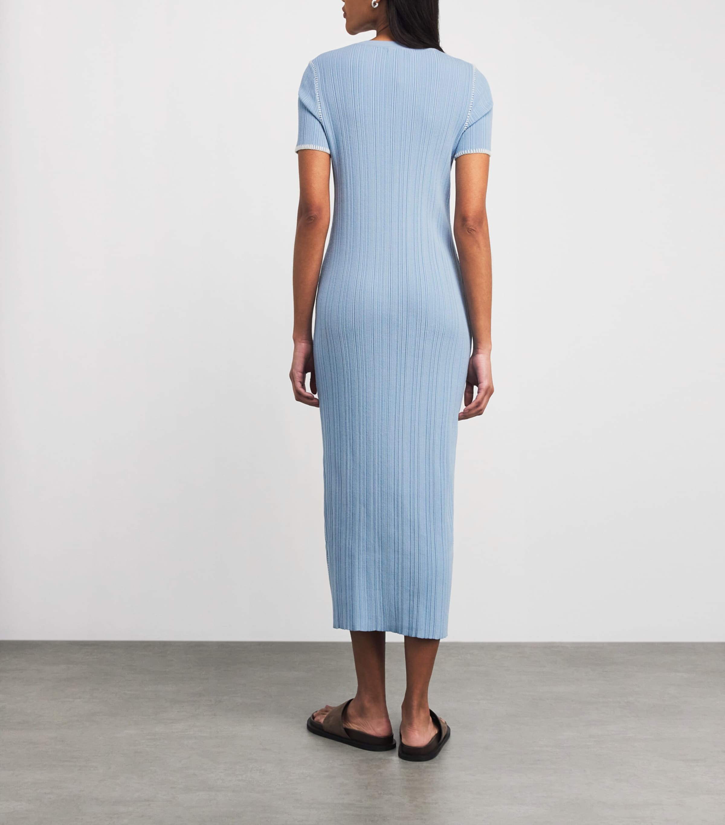Rag & Bone Womens Ribbed Harper Midi Dress Sky Image 5