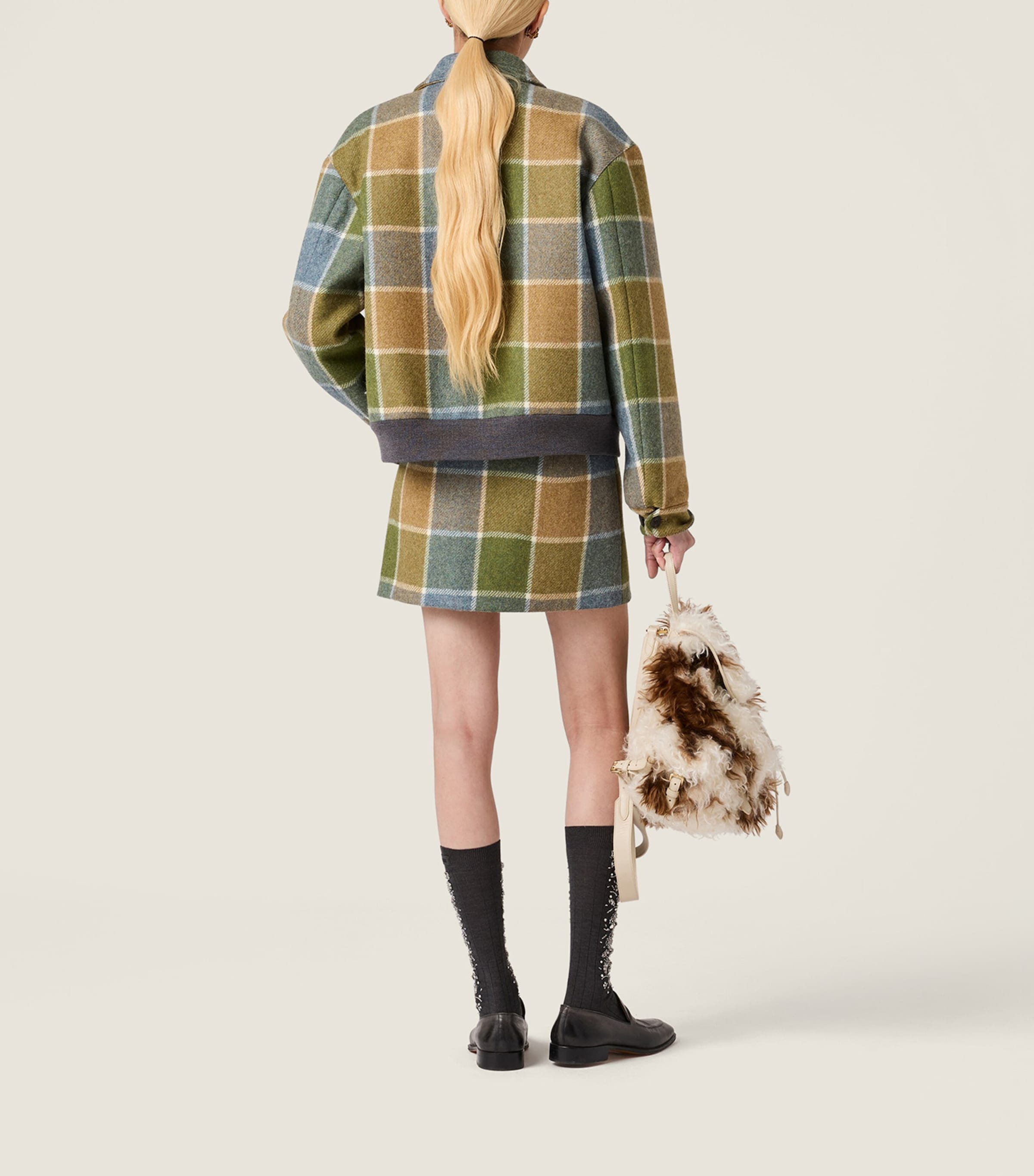 Wool Check Mini Skirt F0XX7 Image 3