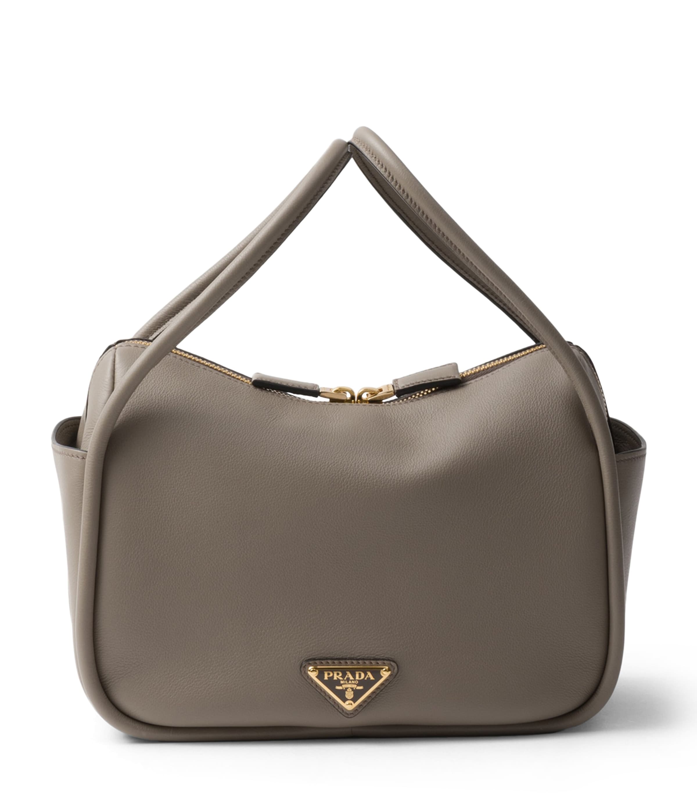 Leather Triangle Top-Handle Bag F03AN Image 1