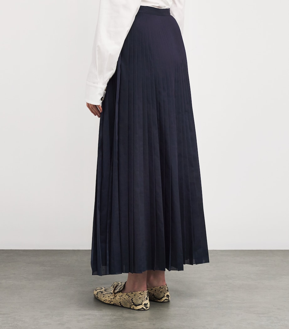 Fabiana Filippi Womens Pleated Maxi Skirt Blu Notte Image 4