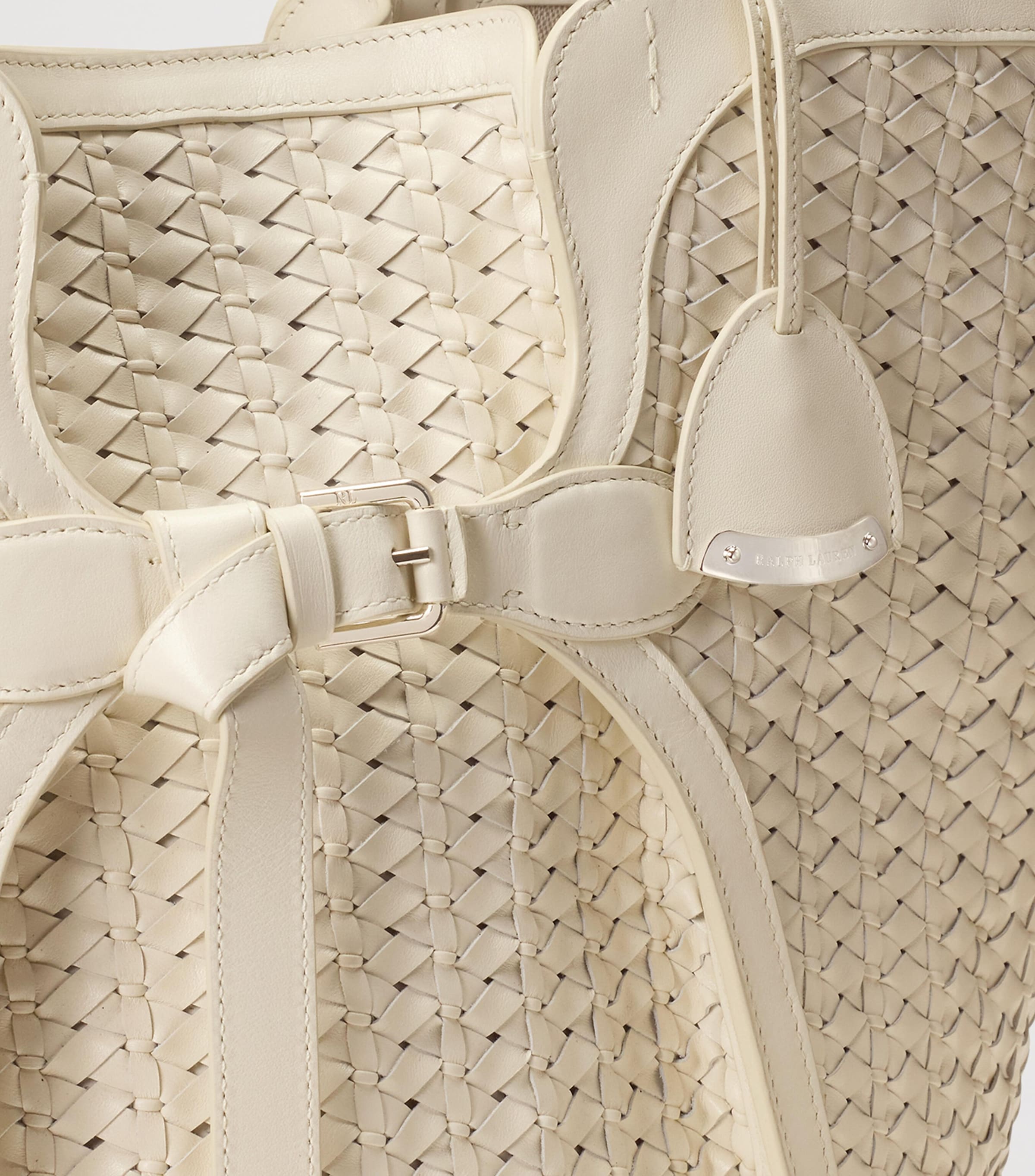 Ralph Lauren Collection Large Leather The Ralph Tote Bag Natural Image 4