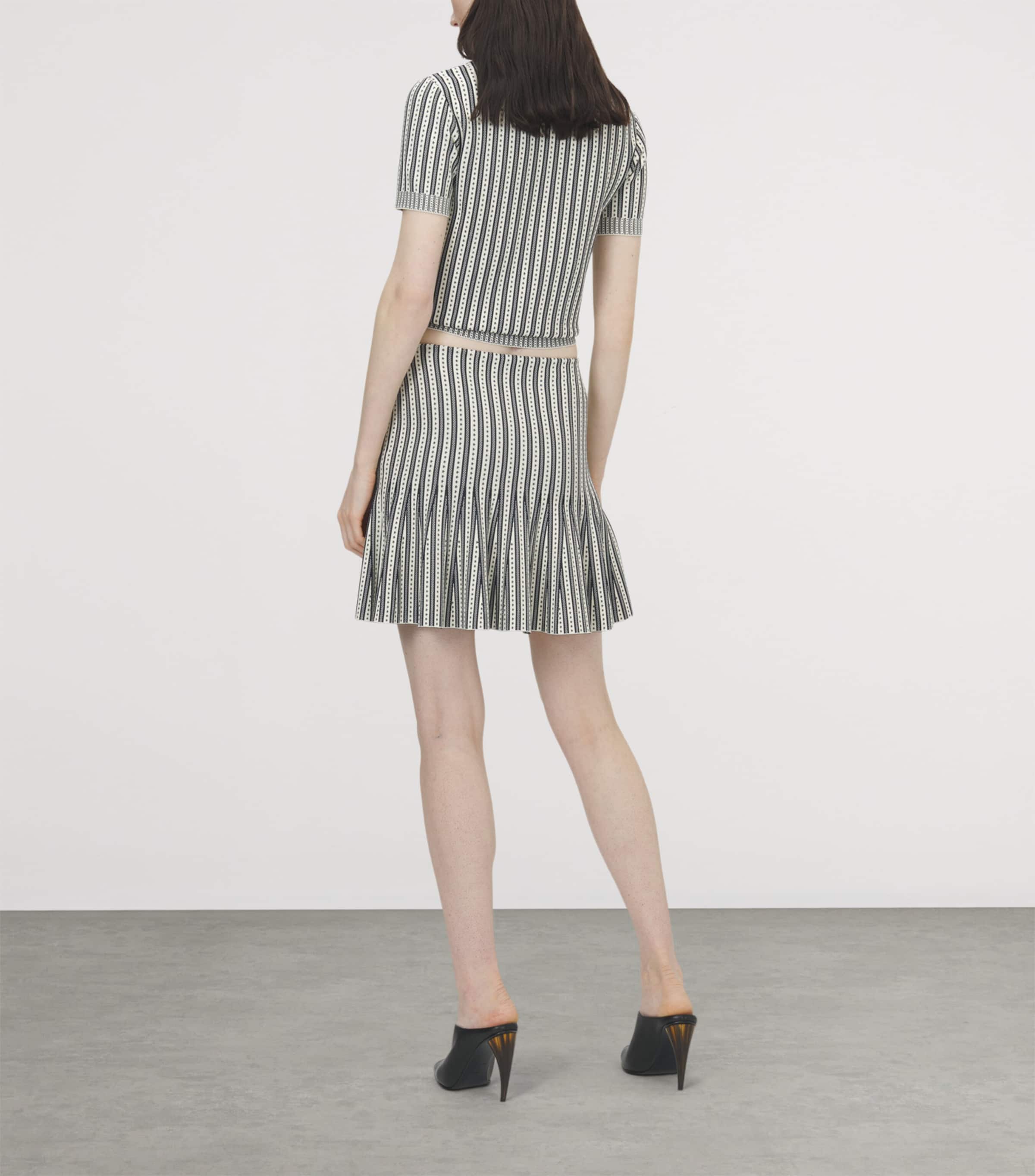 McQueen Womens Knitted Stripe Mini Skirt Image 3