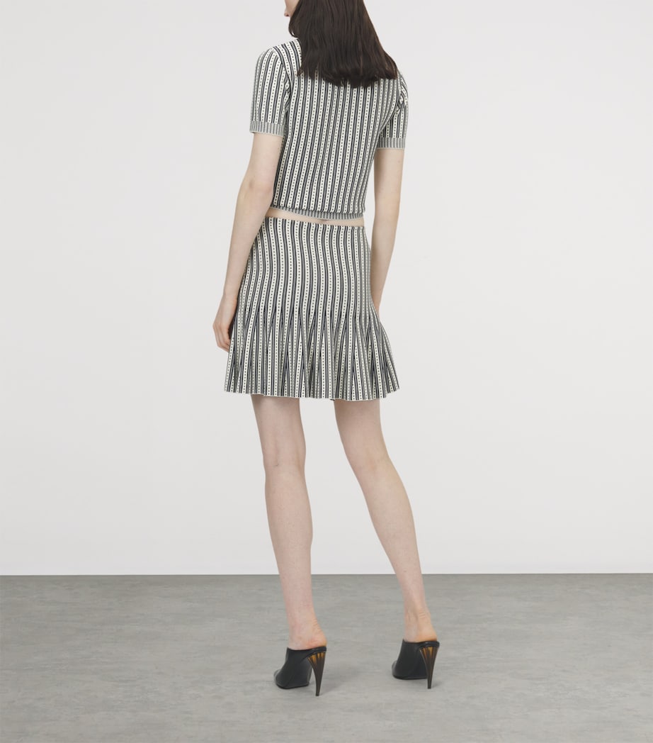 McQueen Womens Knitted Stripe Mini Skirt Image 3