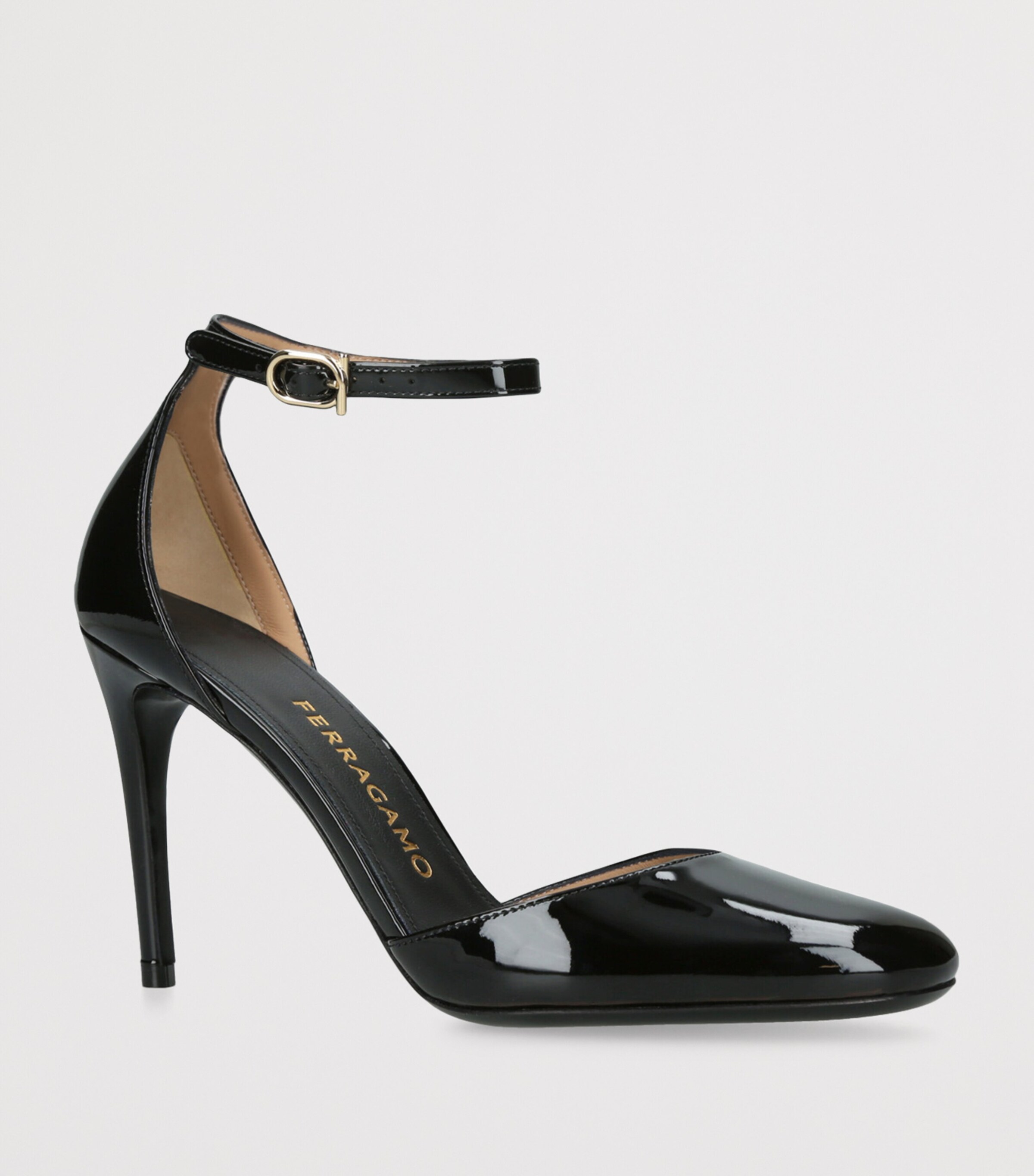 Salvatore Ferragamo Patent Leather Maily Pumps 95 Black Image 3