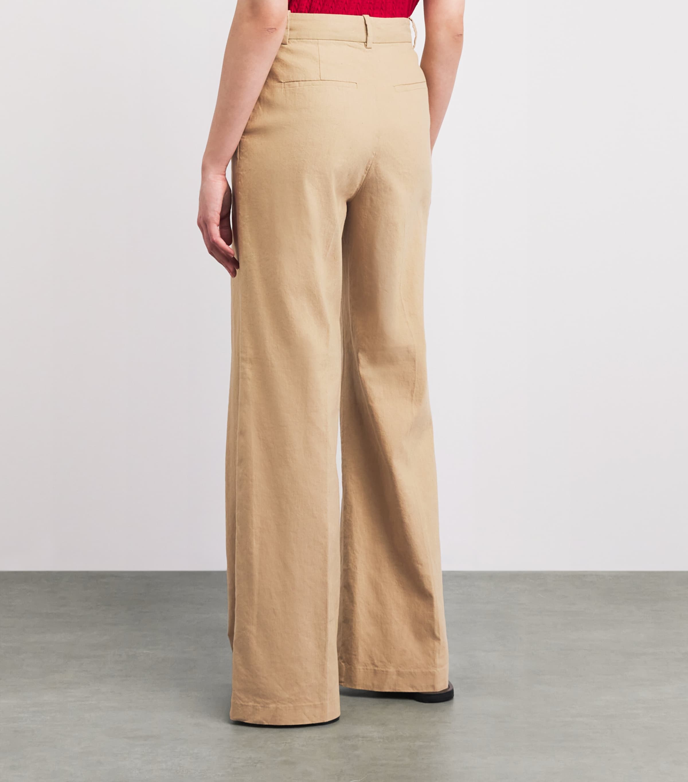 Polo Ralph Lauren Womens Stretch Cotton-Linen Beaton Trousers Classic Camel Image 5