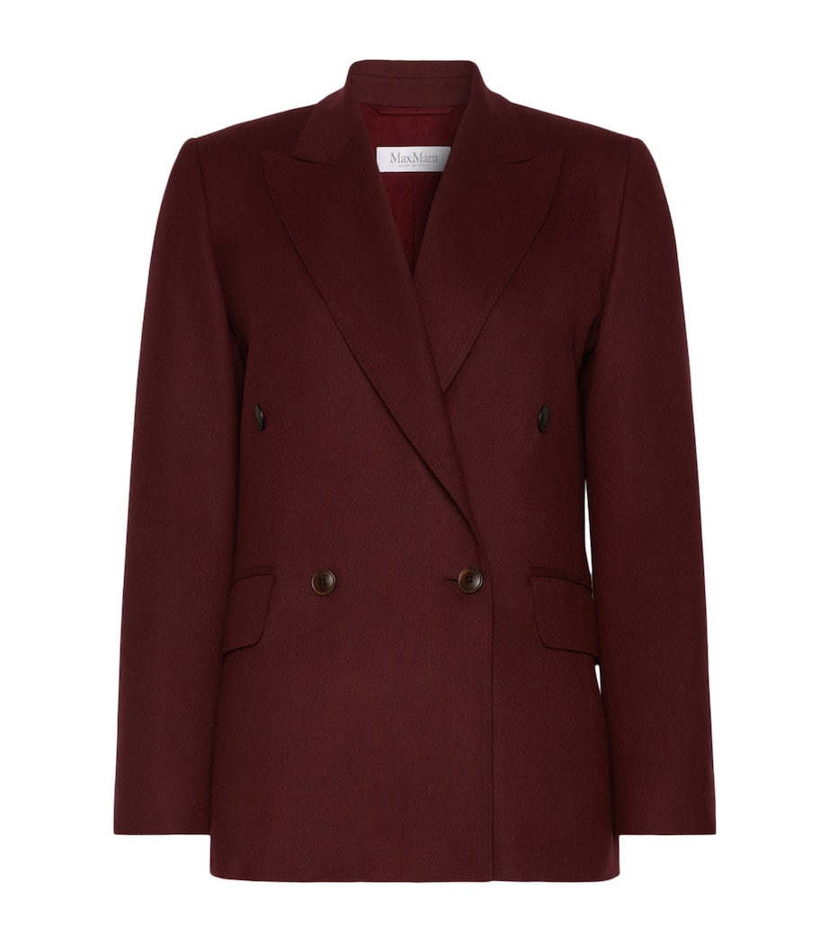 Max Mara Womens Virgin Wool-Blend Blazer Wine Coloured Image 1