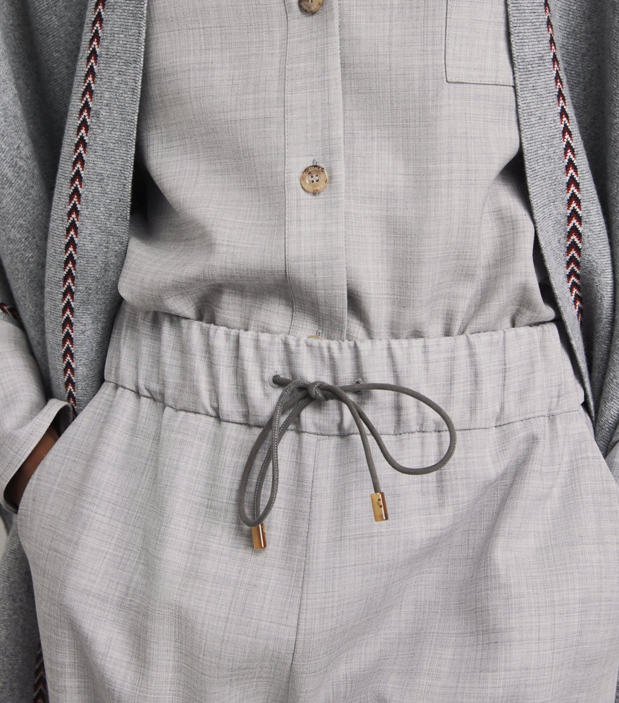 Colombo Womens Cashmere Button-Up Shirt Grey Image 3