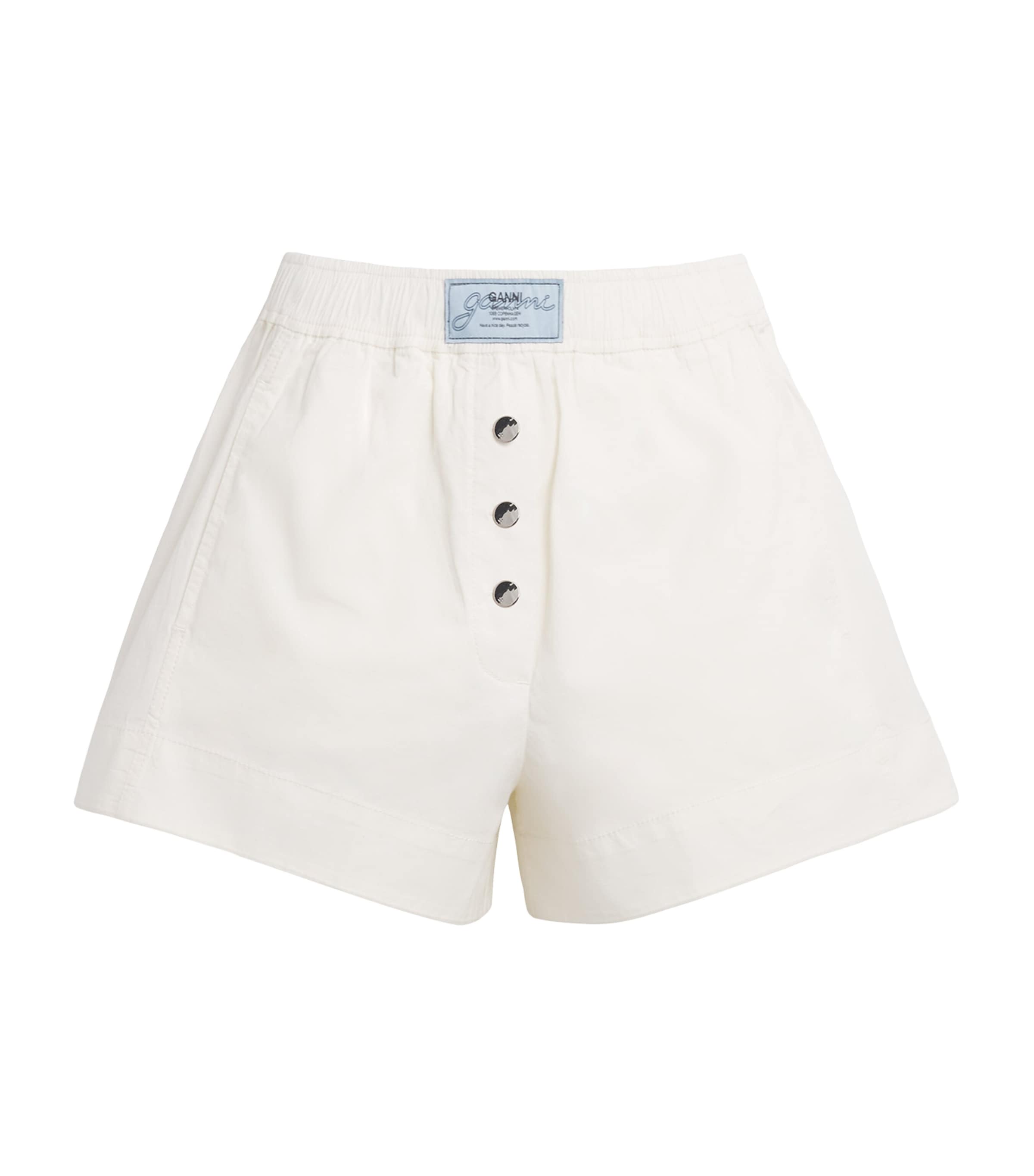 GANNI Organic Cotton Elasticated Shorts | Women Clothing | Shorts | Designers | Ganni